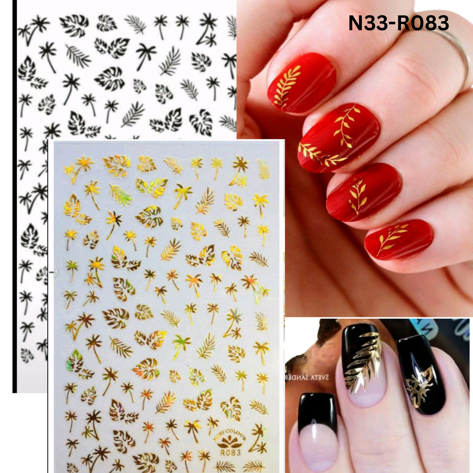 3D Palm Tree Nail Stickers, Nail Sticker Design Acrylic Gel Dip Manicure Pedicur