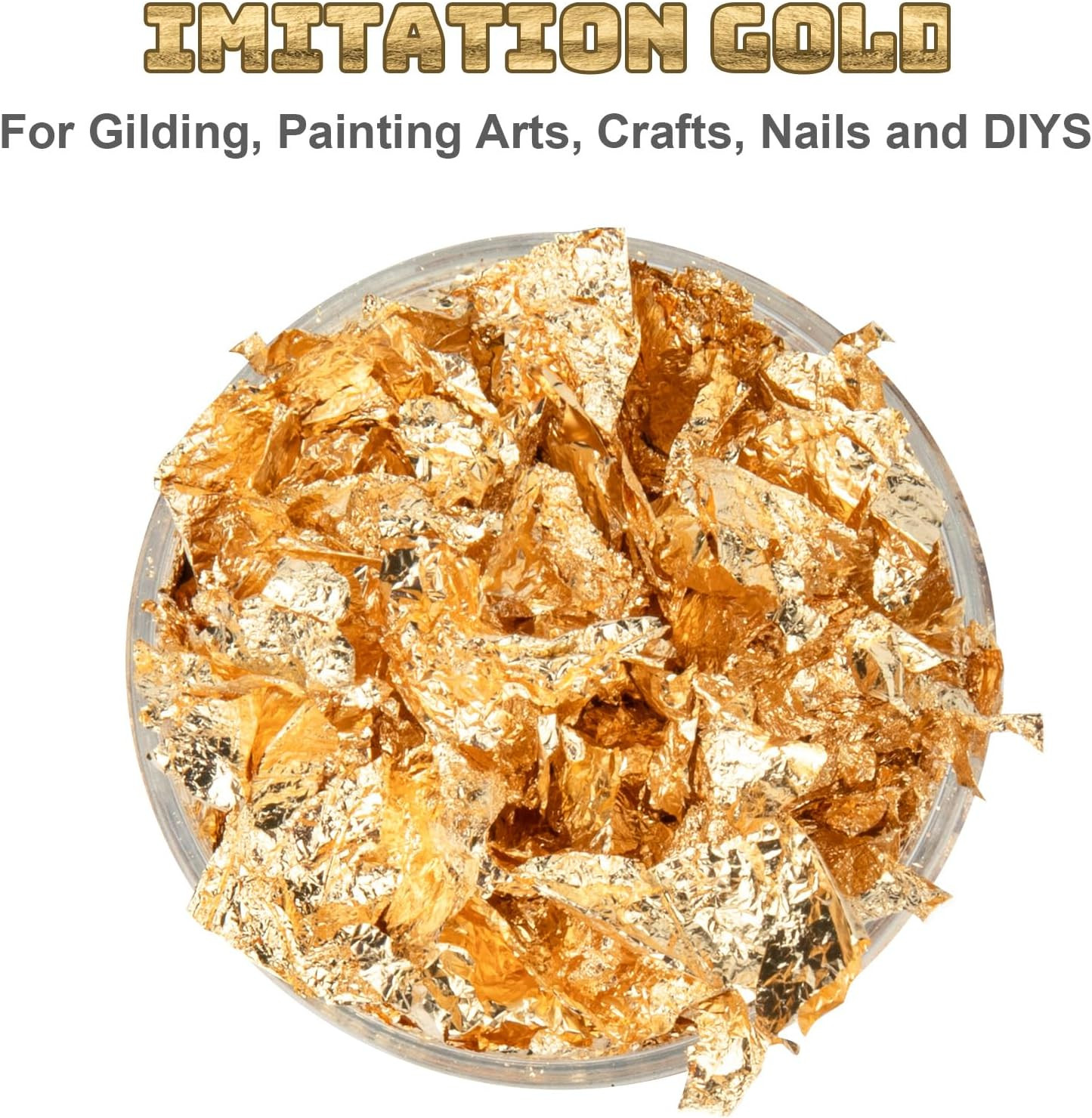 10G Metallic Foil Flakes, Gold Leaf Flakes, Gold Foil Flakes for Resin，For Nail