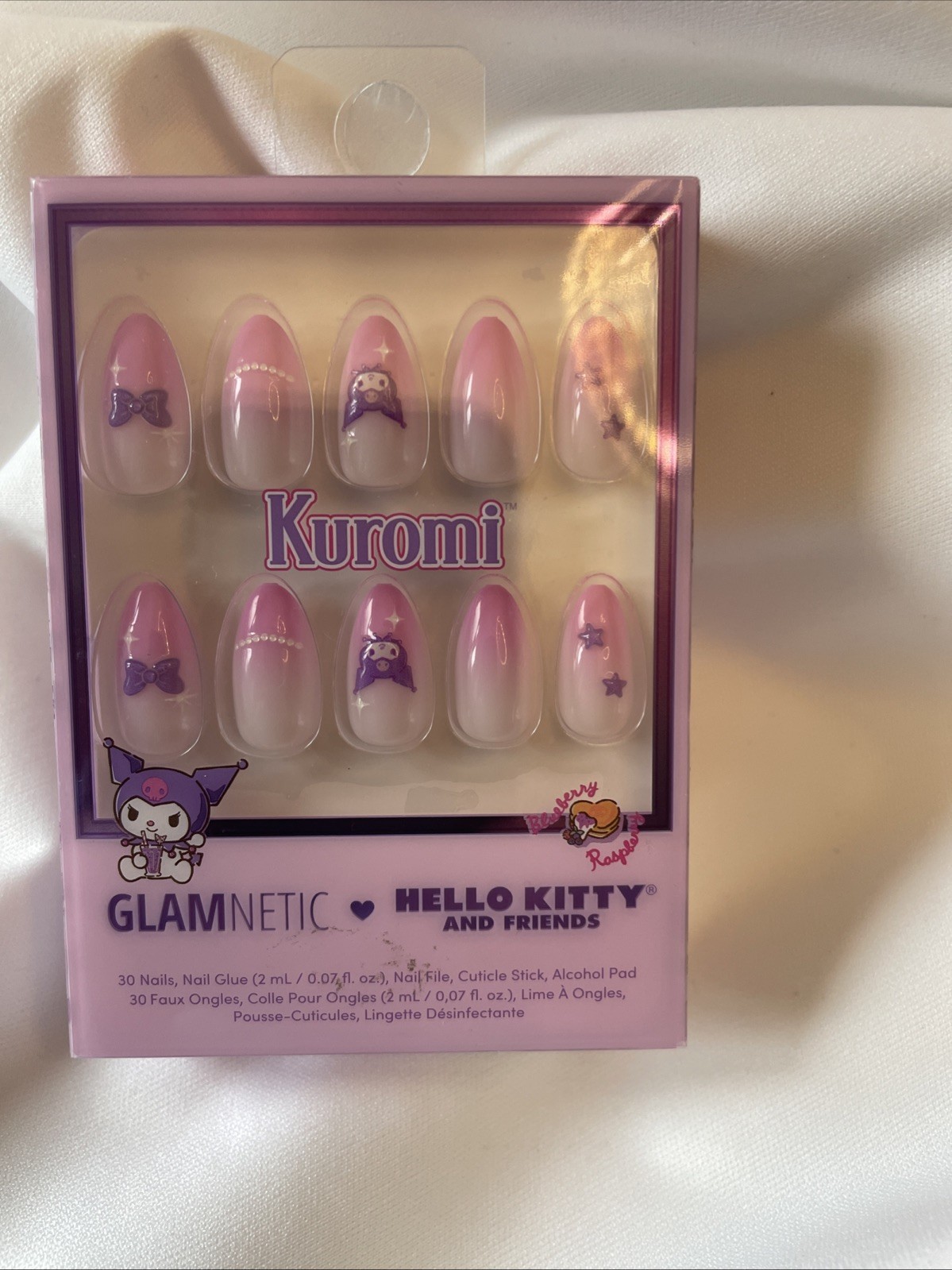 Glamnetic Kuromi Hello Kitty Almond Press-On Nails Full Set Including glue