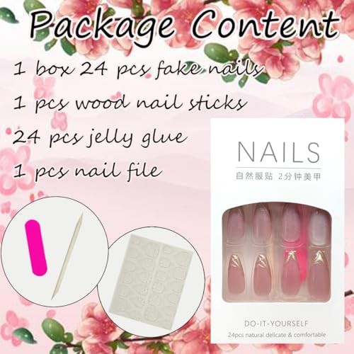 French Tip Press on Nails Medium Almond Fake Nails Bling French Tip Nails-19
