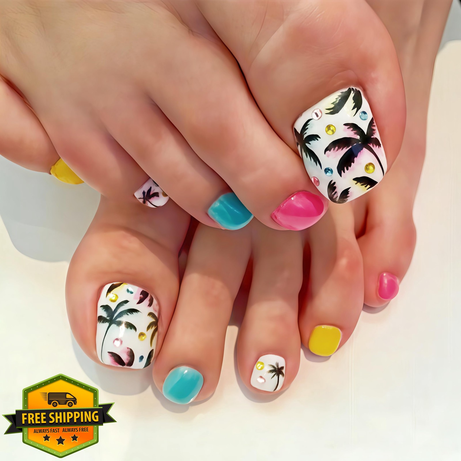 SHUXILIN Coconut Tree Press on Toenails