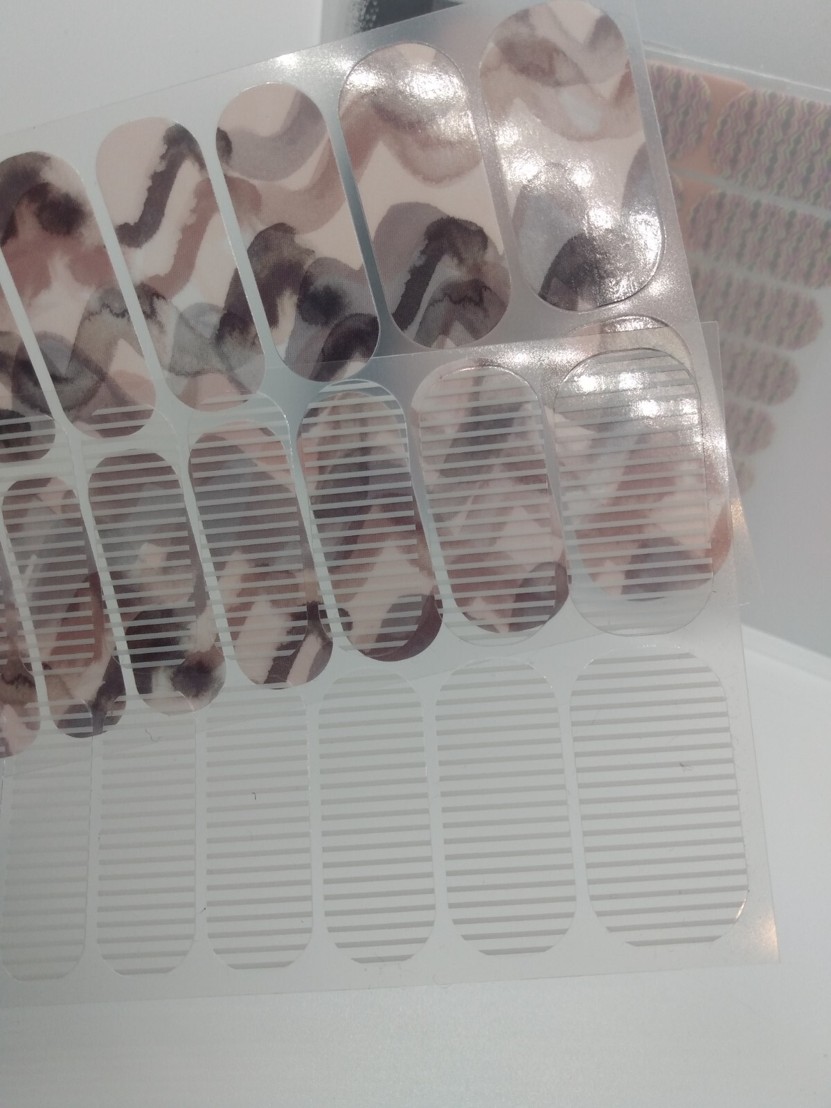 Jamberry Nail Wraps Full Sheets – Black, White, & Beige Abstract Lot of 5