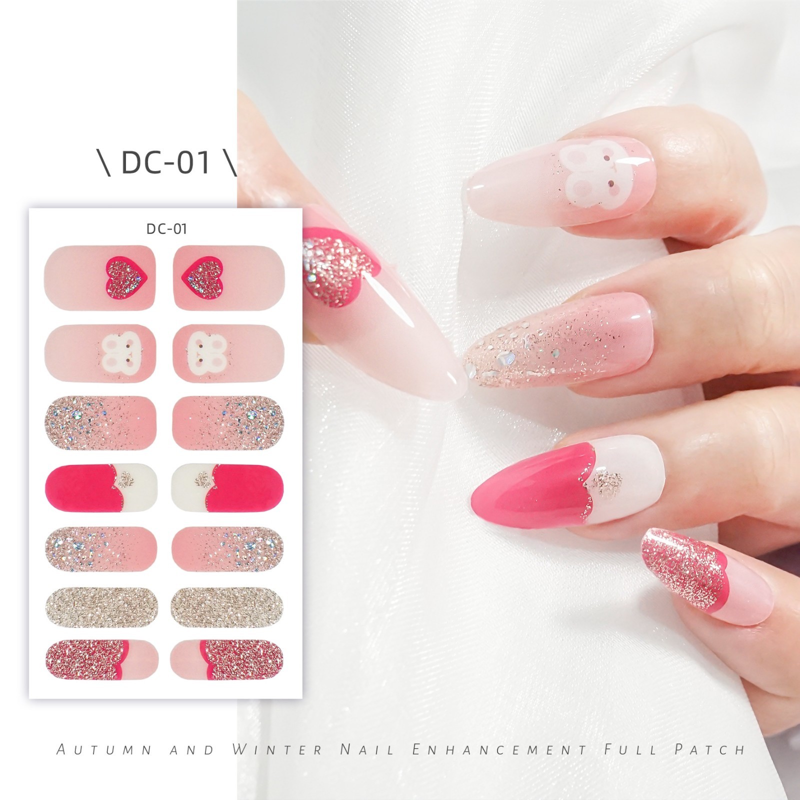 18pcs Wearable Fake Nail Colorful Designs Press On Long Cover Coffin False Nails