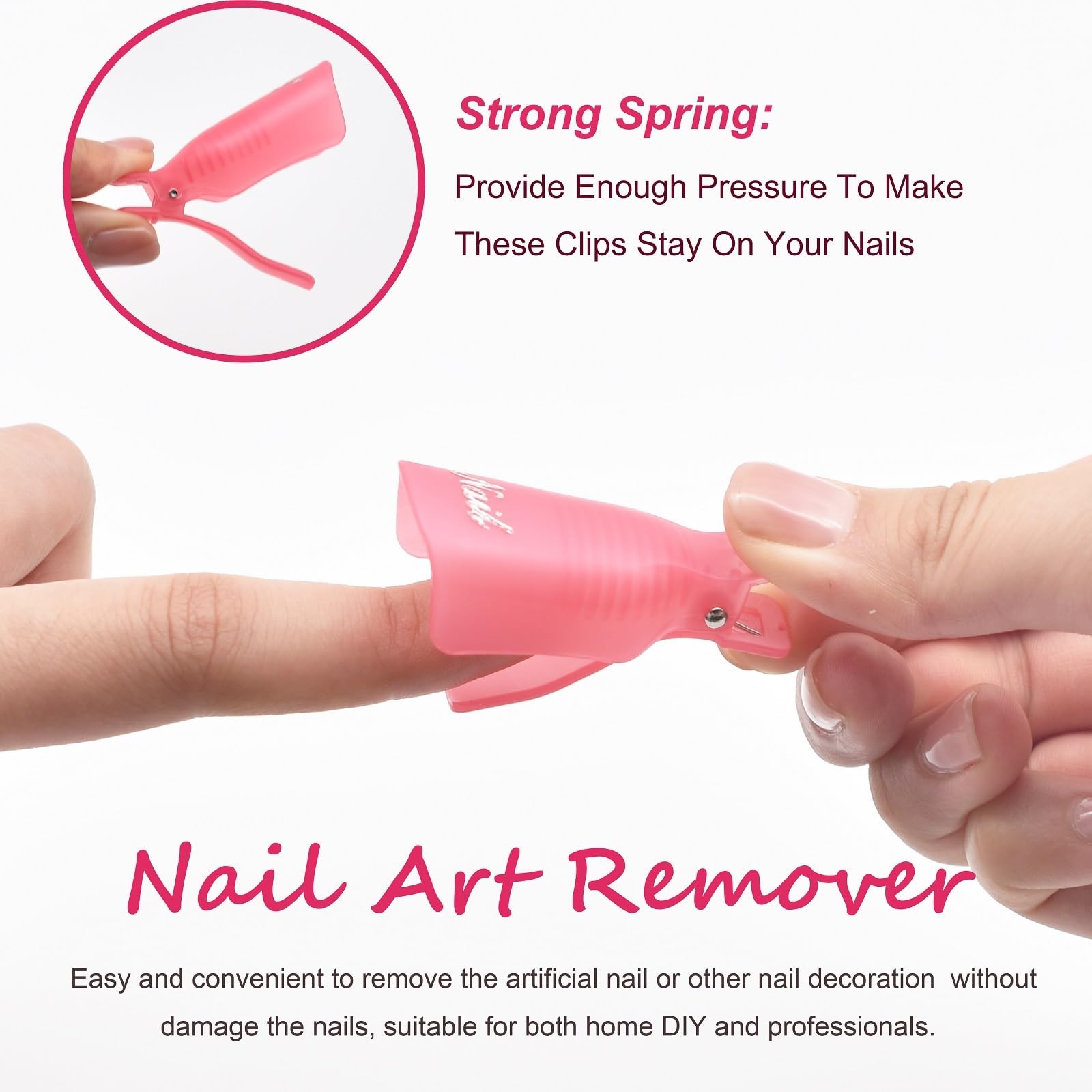 Gel Nail Polish Remover Tools Kit, with 10 Pcs Clips, 400 Lint Pink