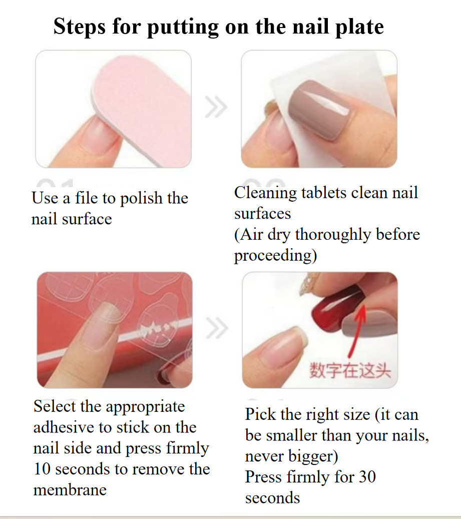 24pcs High class beautiful Colorful handmade removable Press on Nails girls gift
