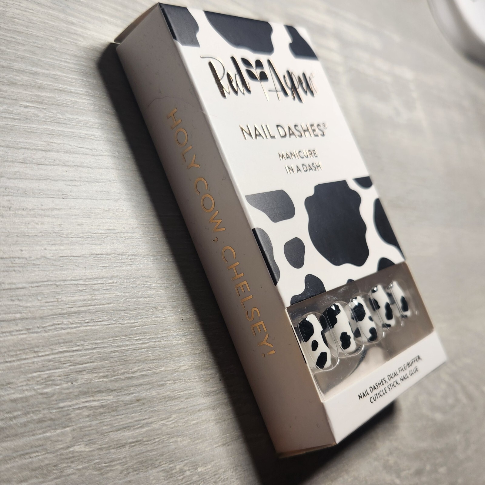 Press On Nails Holy Cow, Chelsey Spring Summer Vacation Farm Cow Dash Red Aspen