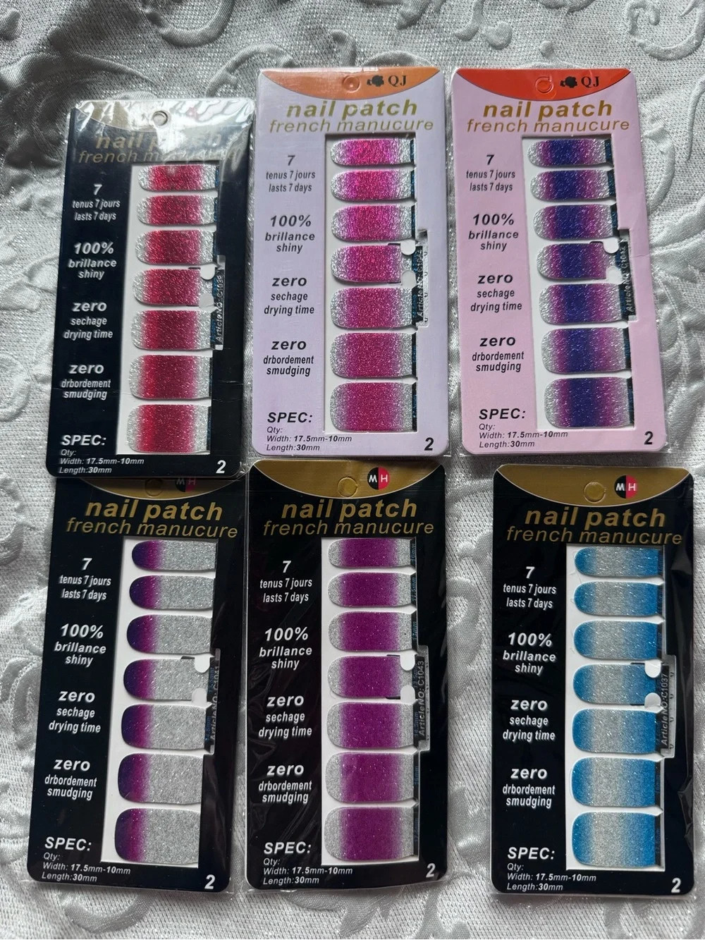 Glitter Ombre Nail Patch Set of 6
