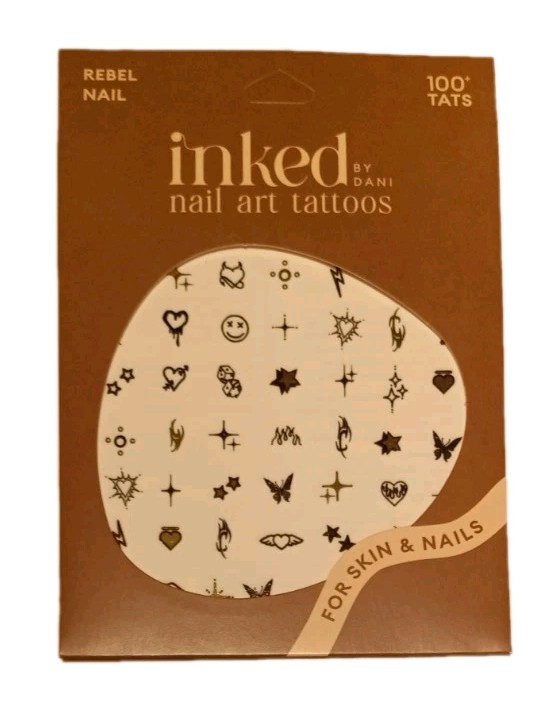 Rebel Nail Gold Metallic Inked By Dani Nail Art Tattoos For Skin & Nails 100 Tat
