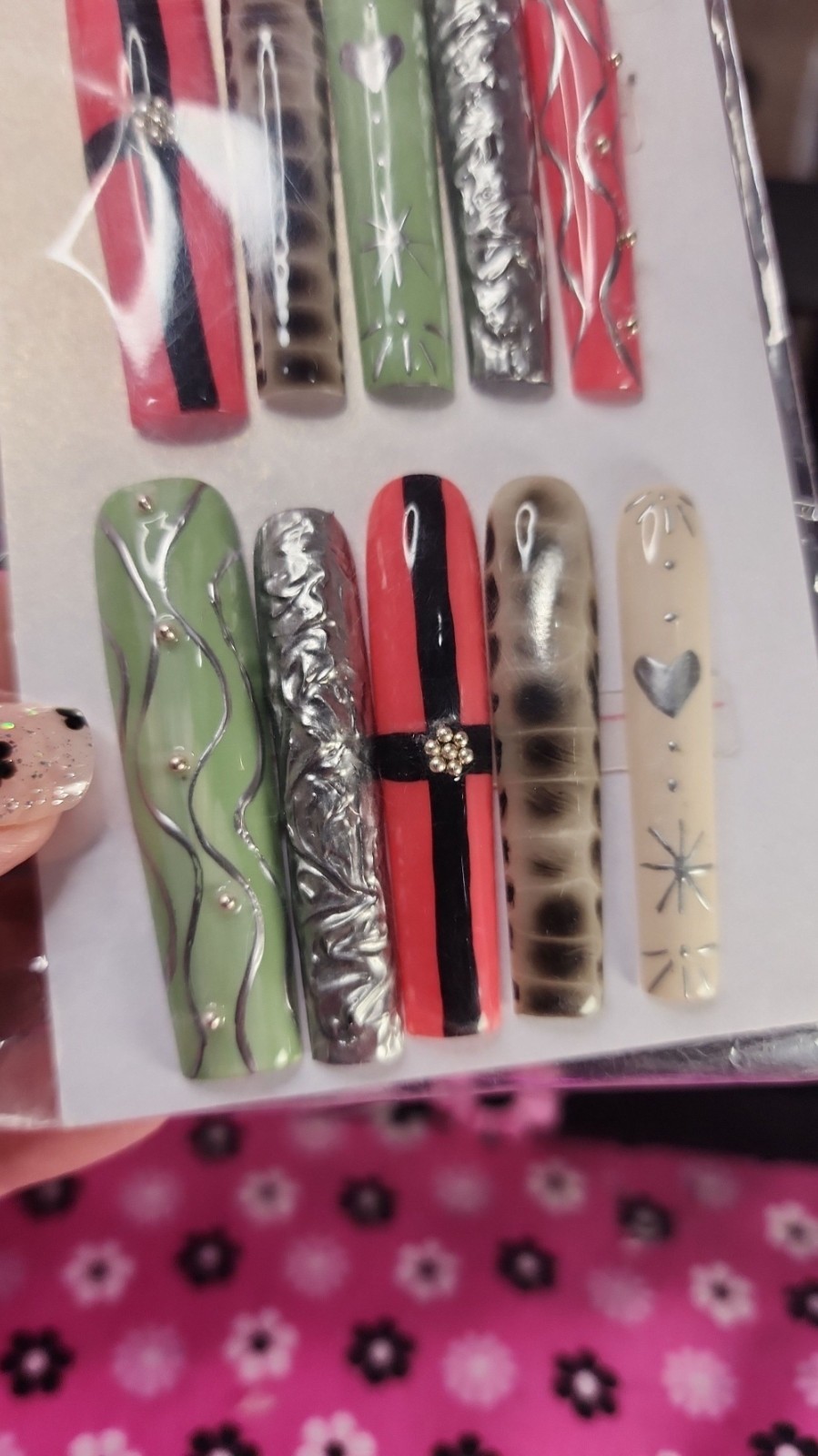 Medium Size Super Long Y2K Chrome Press-on Nail Set