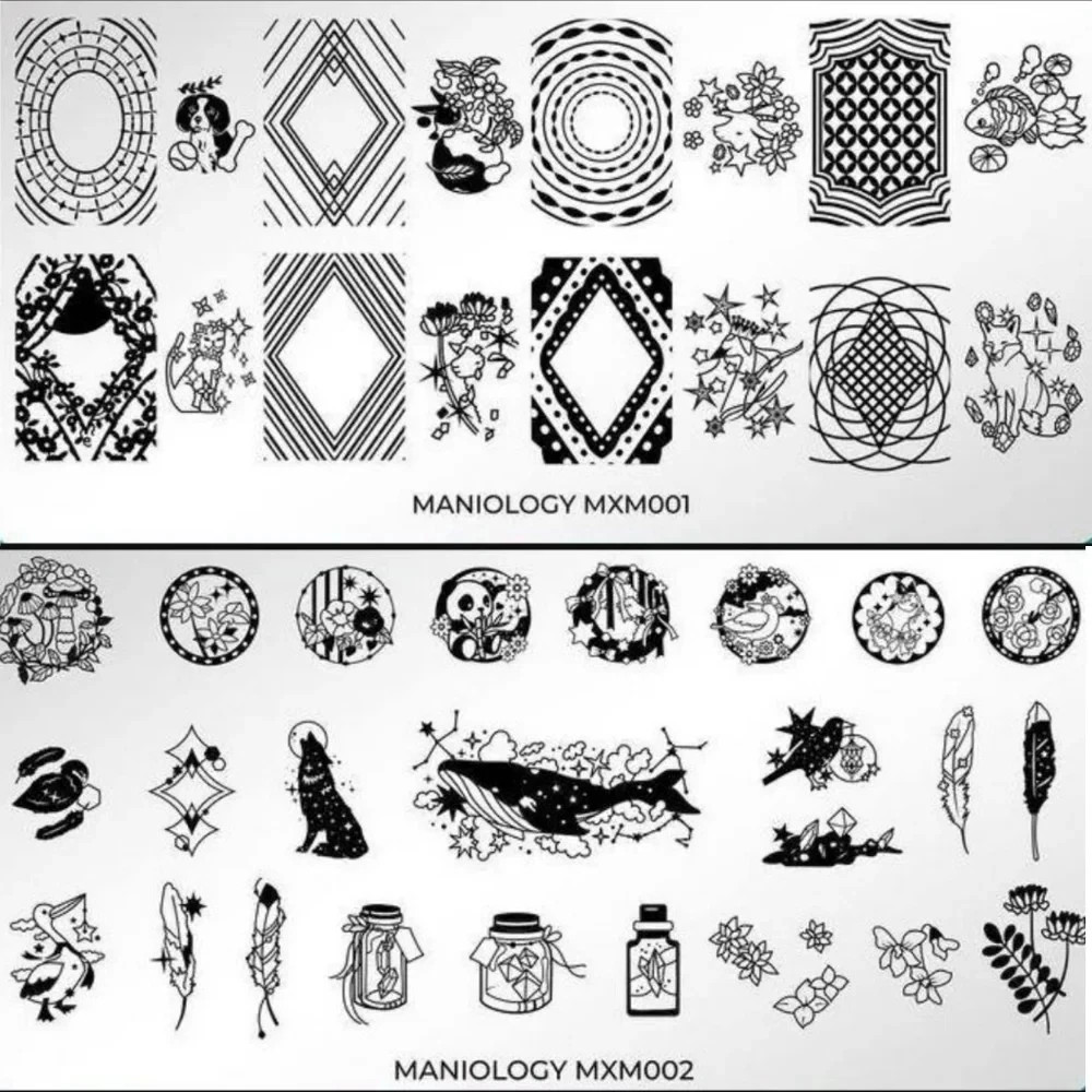 Maniology MXM001 MXM002 Nail Stamping Plates