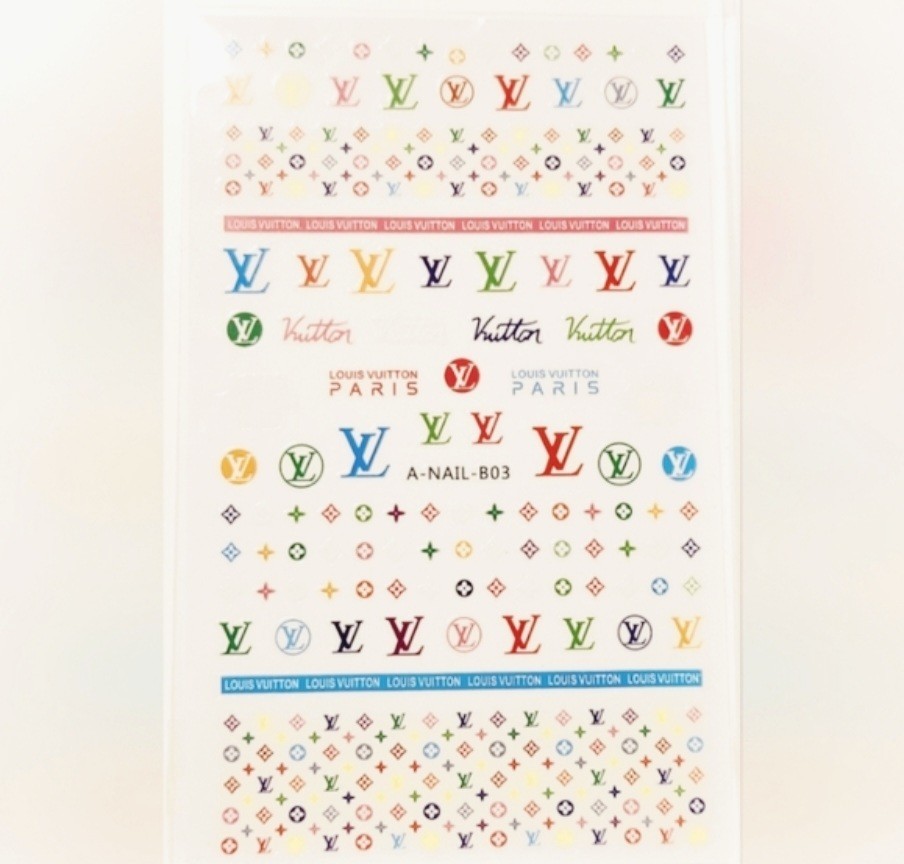 NWT NAIL ART DESIGN SELF-SEAL STICKERS N°021: MULTICOLORED PASTELS!