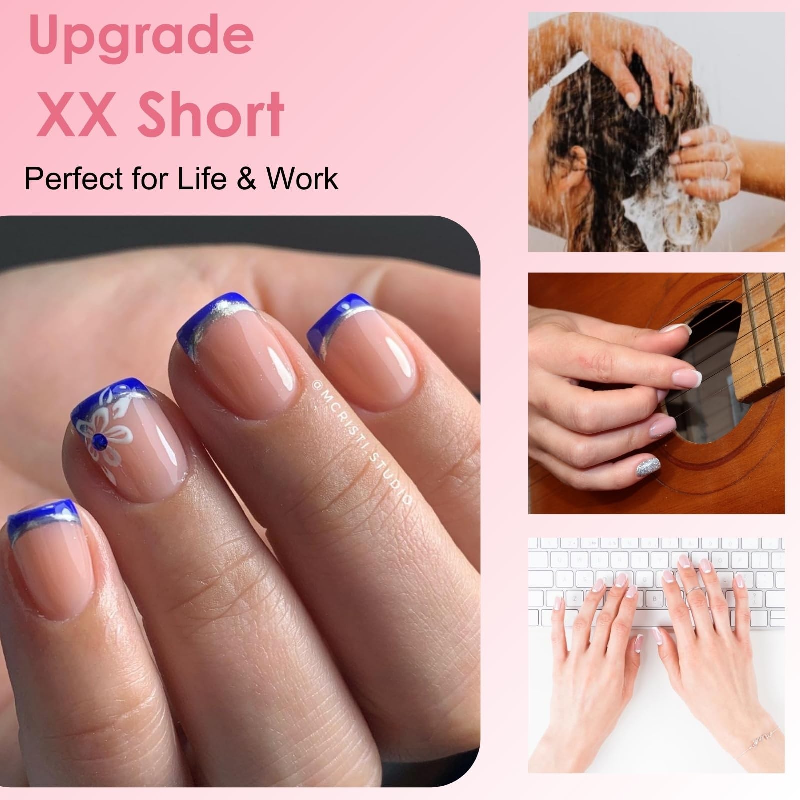 600 Pcs Extra Short XXS Square Nail Tips,SINOKAME Clear Press on Nails for Ki…