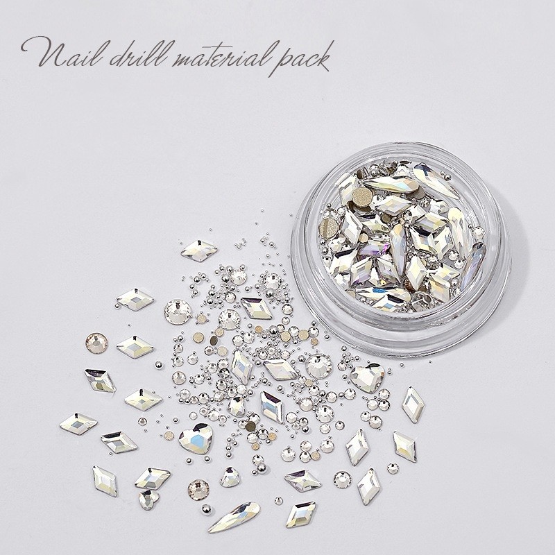 Mini Colorful Rhinestones Nail Art Charm, Multi Shape Flat Back Nail Gem