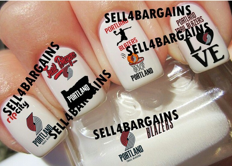 NBA PORTLAND TRAIL BLAZERS BASKETBALL》10 Different Designs》Nail Art Decals
