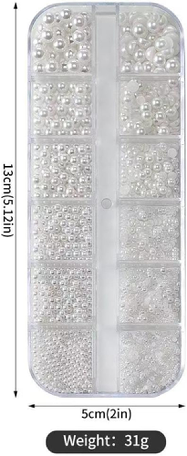 24Grid Colorful Nail Art Rhinestones Pearls Set 3D Flatback Crystals for Acrylic