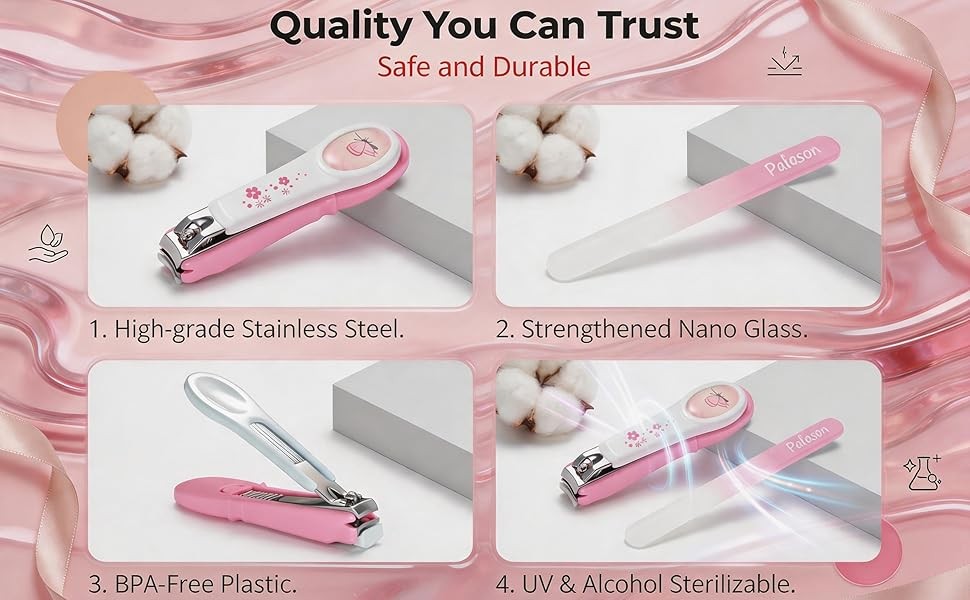 PAFASON Baby Safety Nail Clipper Cutter Trimmer with Nail Catcher and Baby