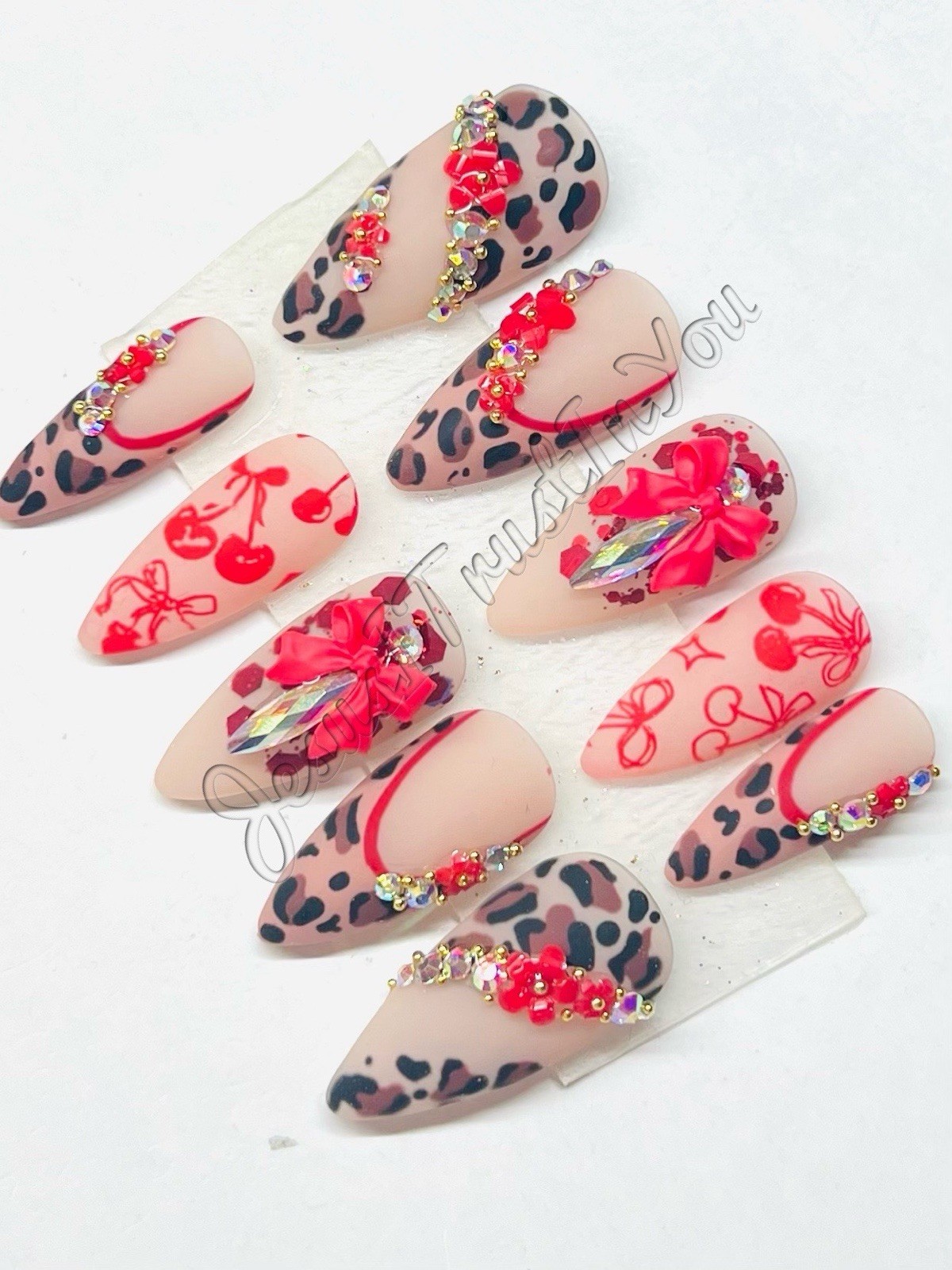 CLEARANCE – CUSTOM SHORT STILETTO GEL PRESS ON NAILS READY TO SHIP