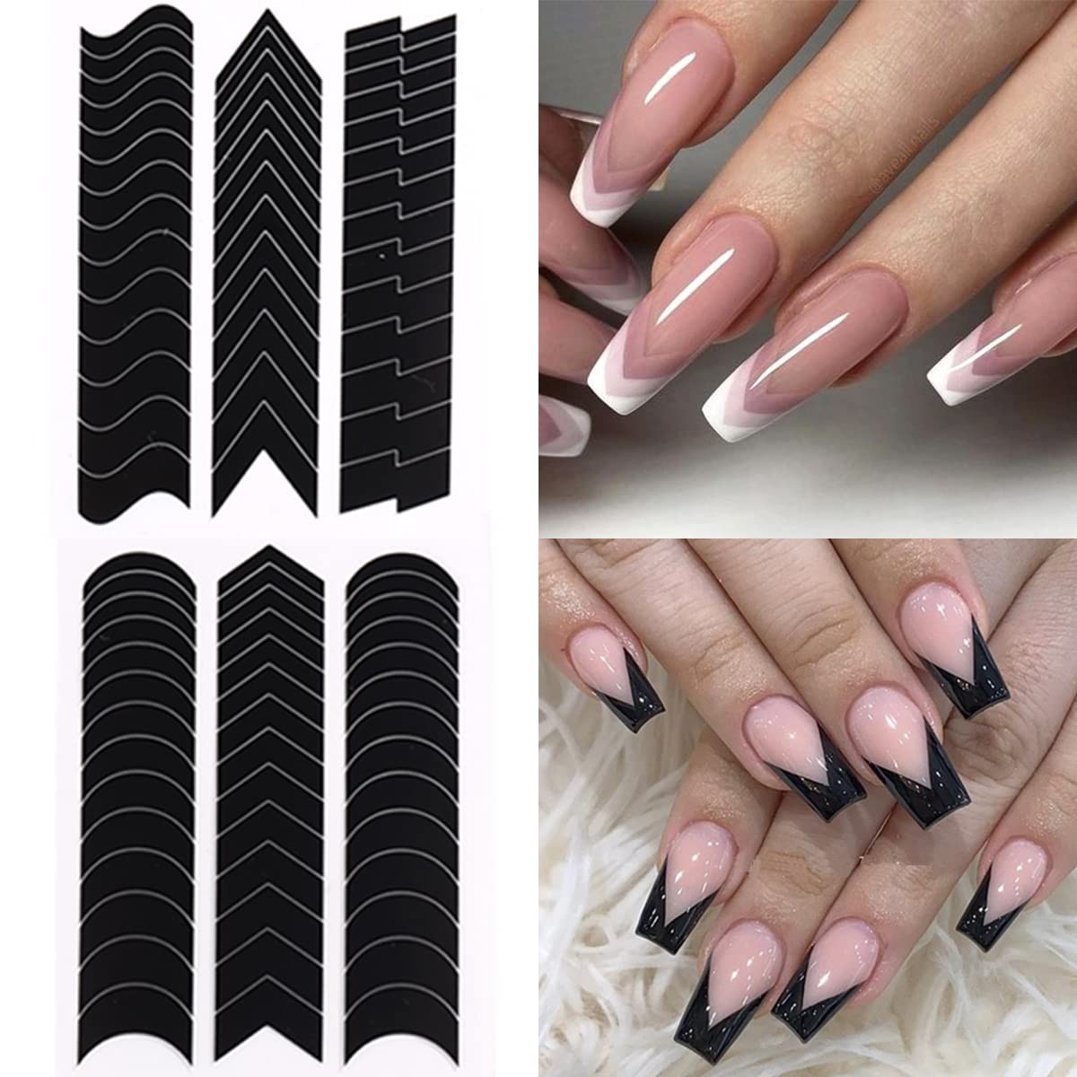 6 Sheets Luxury French Tip Nail Guides – Easy Application for Stunning Nails