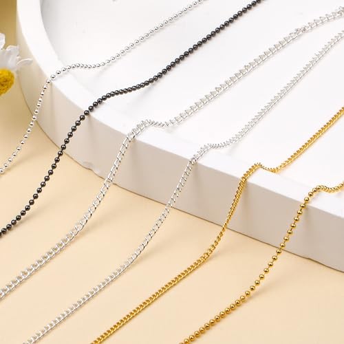 Hariendny 12 Strips Nail Chain Charms, Metal Nail Art Chains, 3D Gold Silver