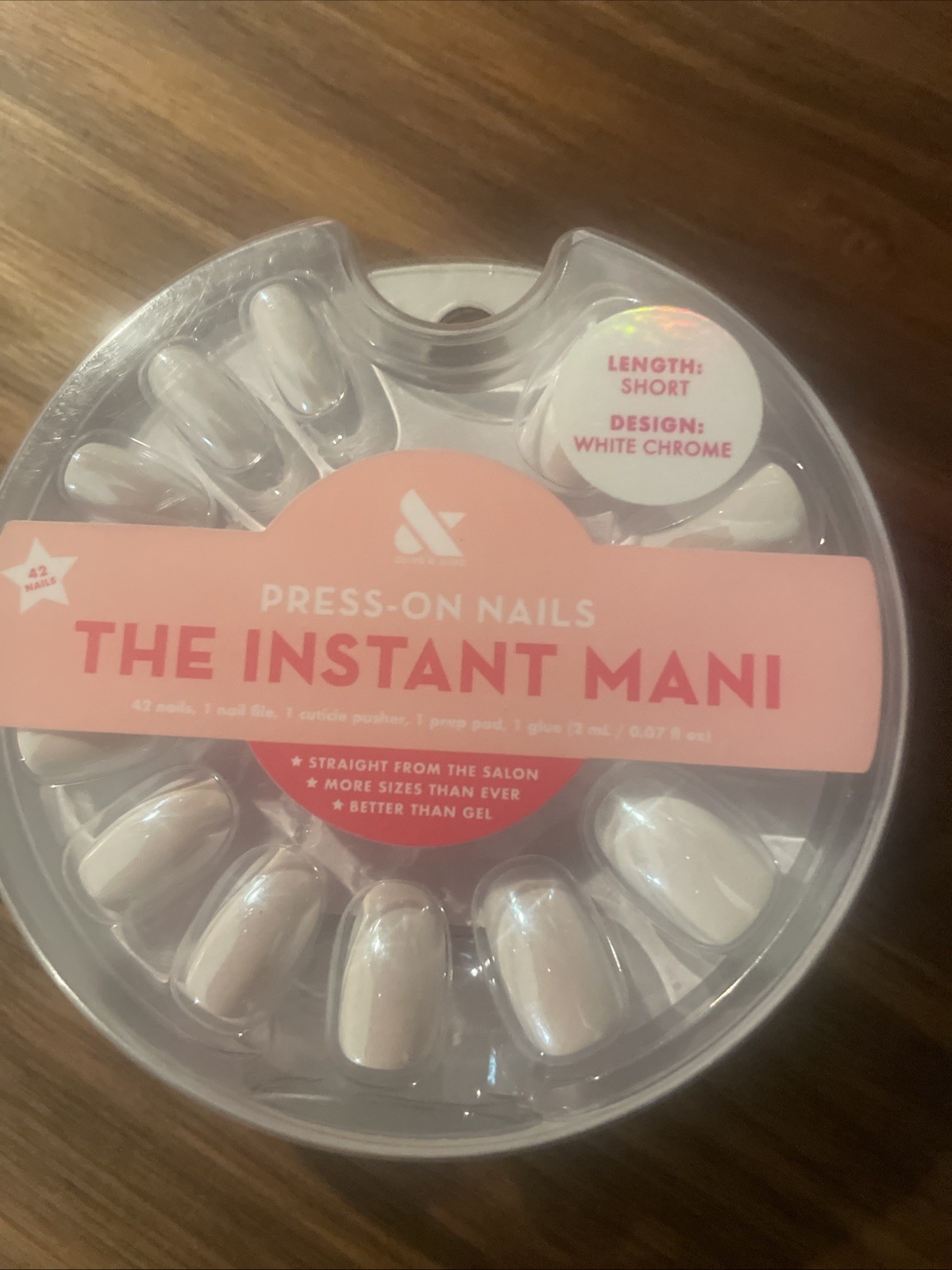 Olive & June Instant Mani Press-On Nails Short, 42 Nails w Glue