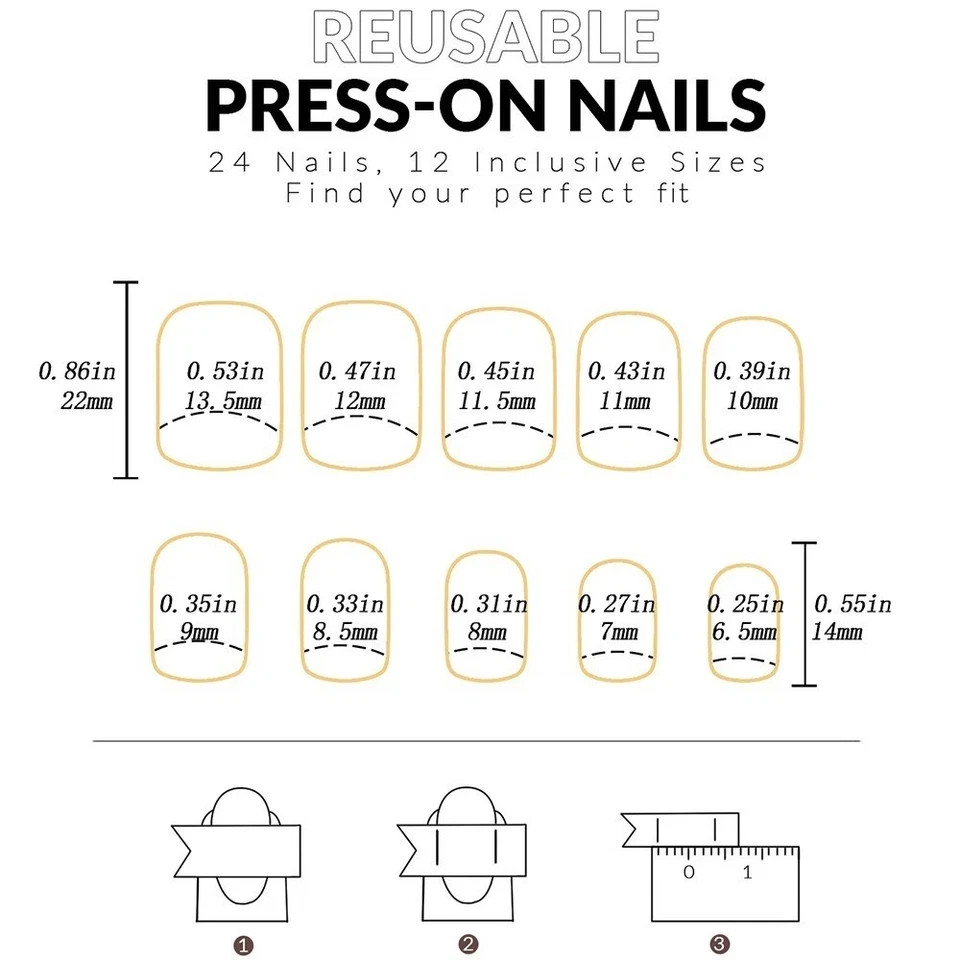 24pcs Glossy Pink Press-On Nails – Medium Square Full Cover Fake Nails