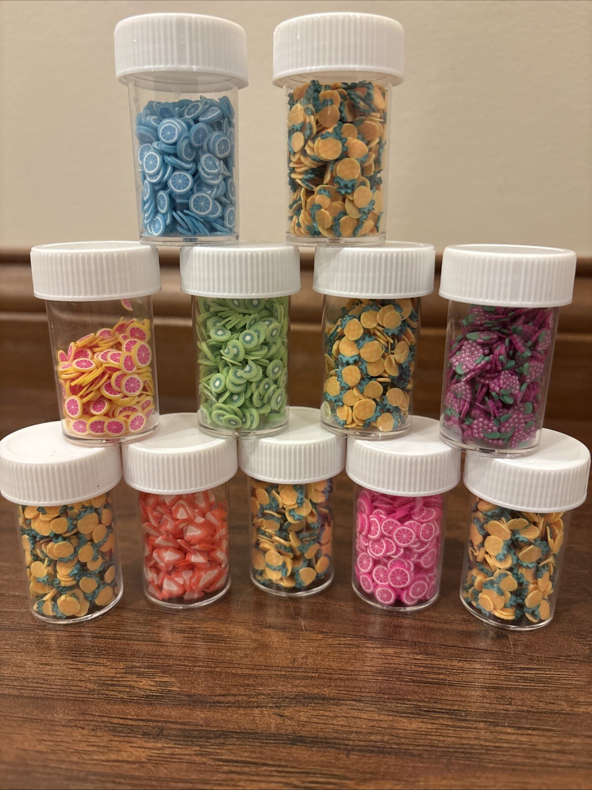 11 Pack Nail Art Slime Lot Fruit Clay Tips Polymer Decoration 7 Kinds Of Fruit