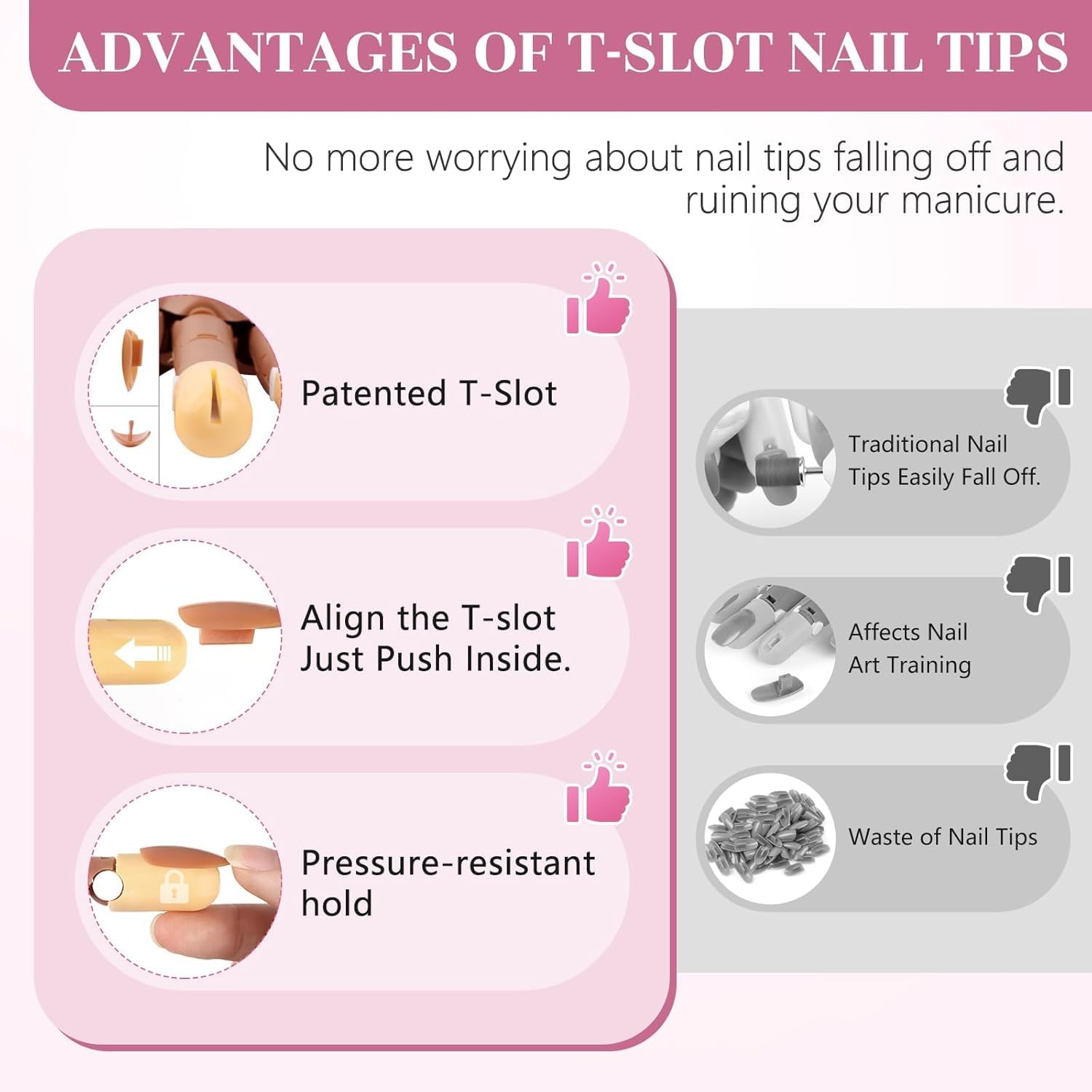 Practice Fingers Hand Acrylic Nails: 3PCS Fake to 10Cm*8Cm*6Cm, Brown