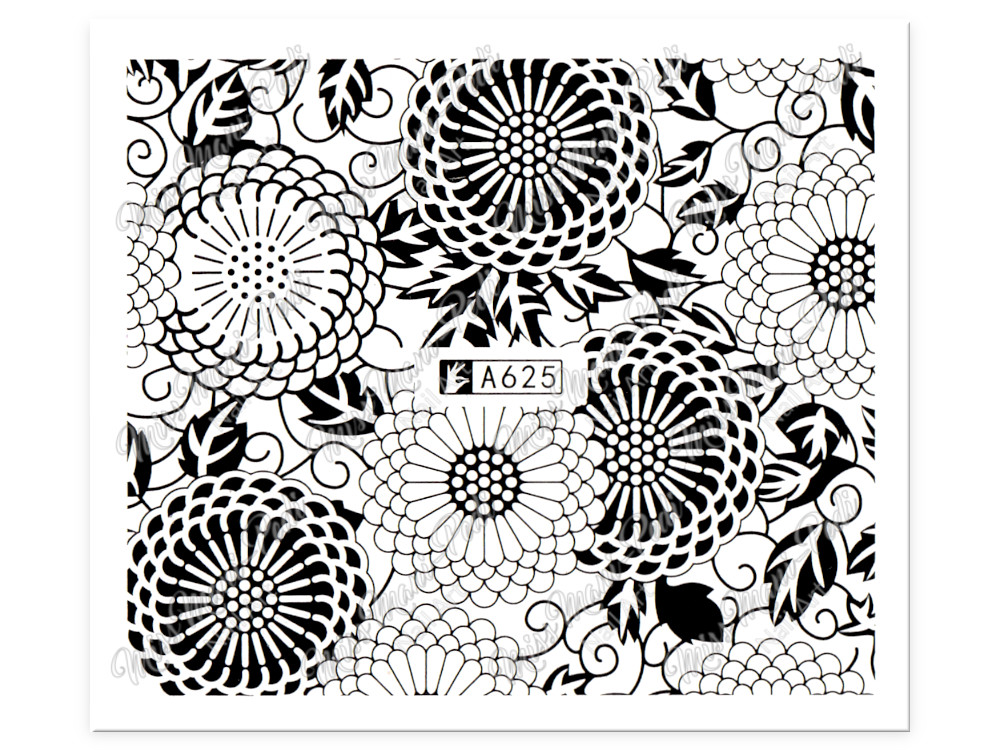 40 Sheets White Black Lace Nail Decals Water Transfers Wedding Stickers DIY NS11