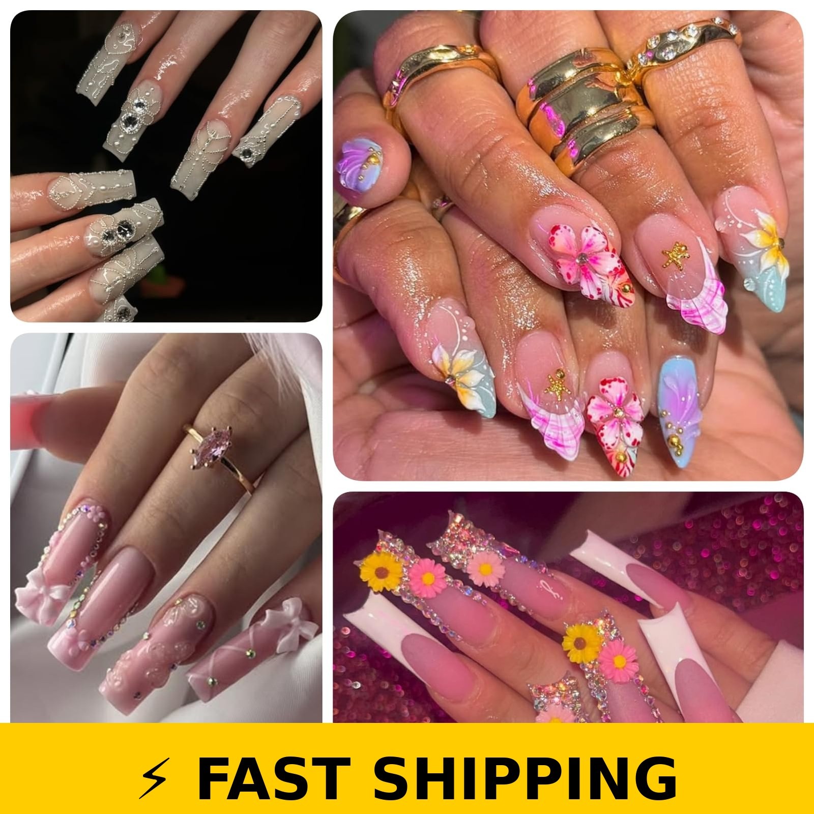 OPMADM 9000 Pcs 3D Nail Charms Design Kit – 110 Styles