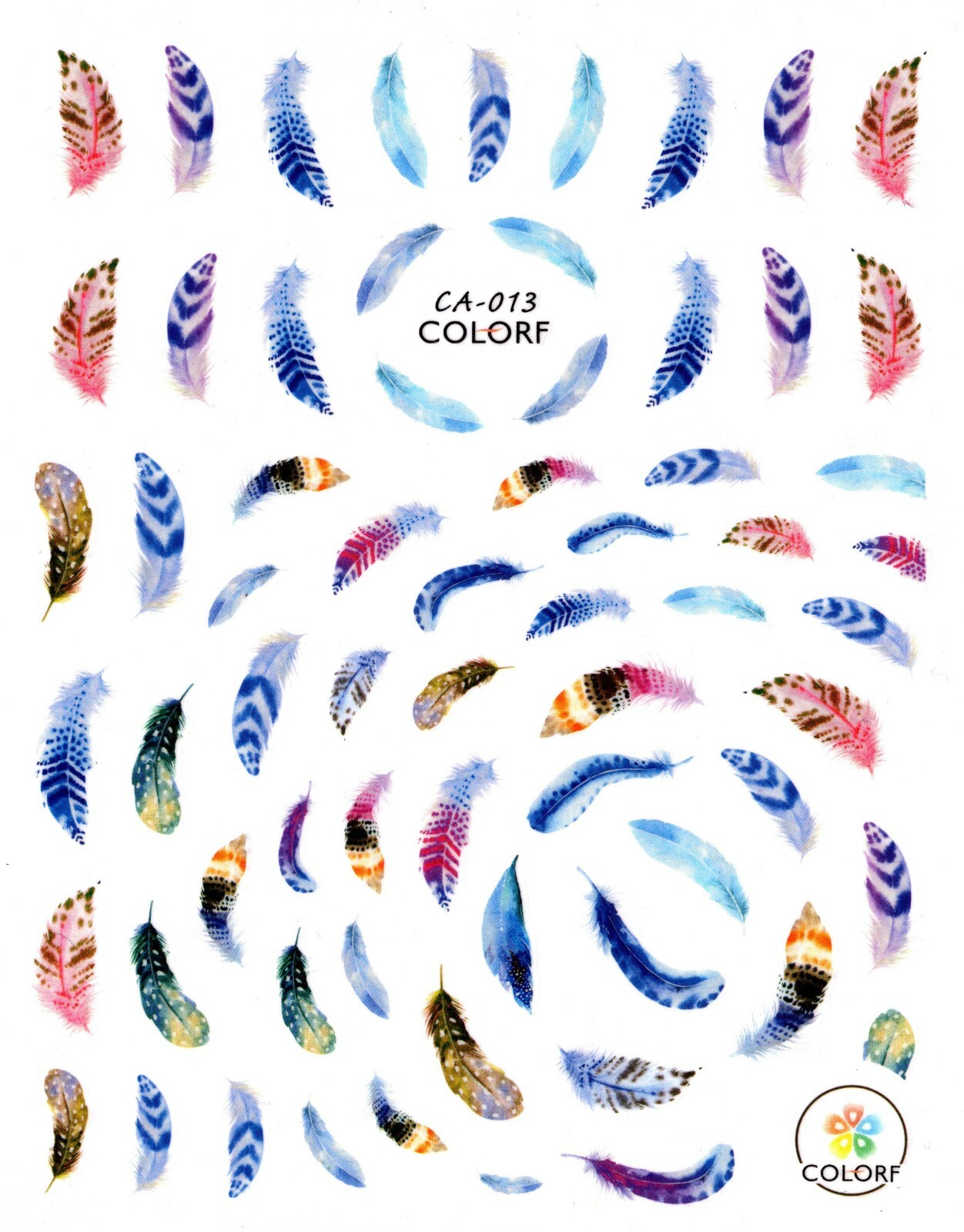 Nail Art 3D Decal Tool DIY Nail Decoration Stickers Tribal Feathers Arrows CA013