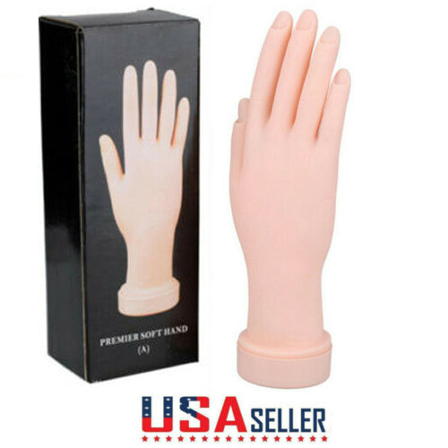 Pro Practice Nail Art Hand Soft Training Display Model Hands Flexible Silicone