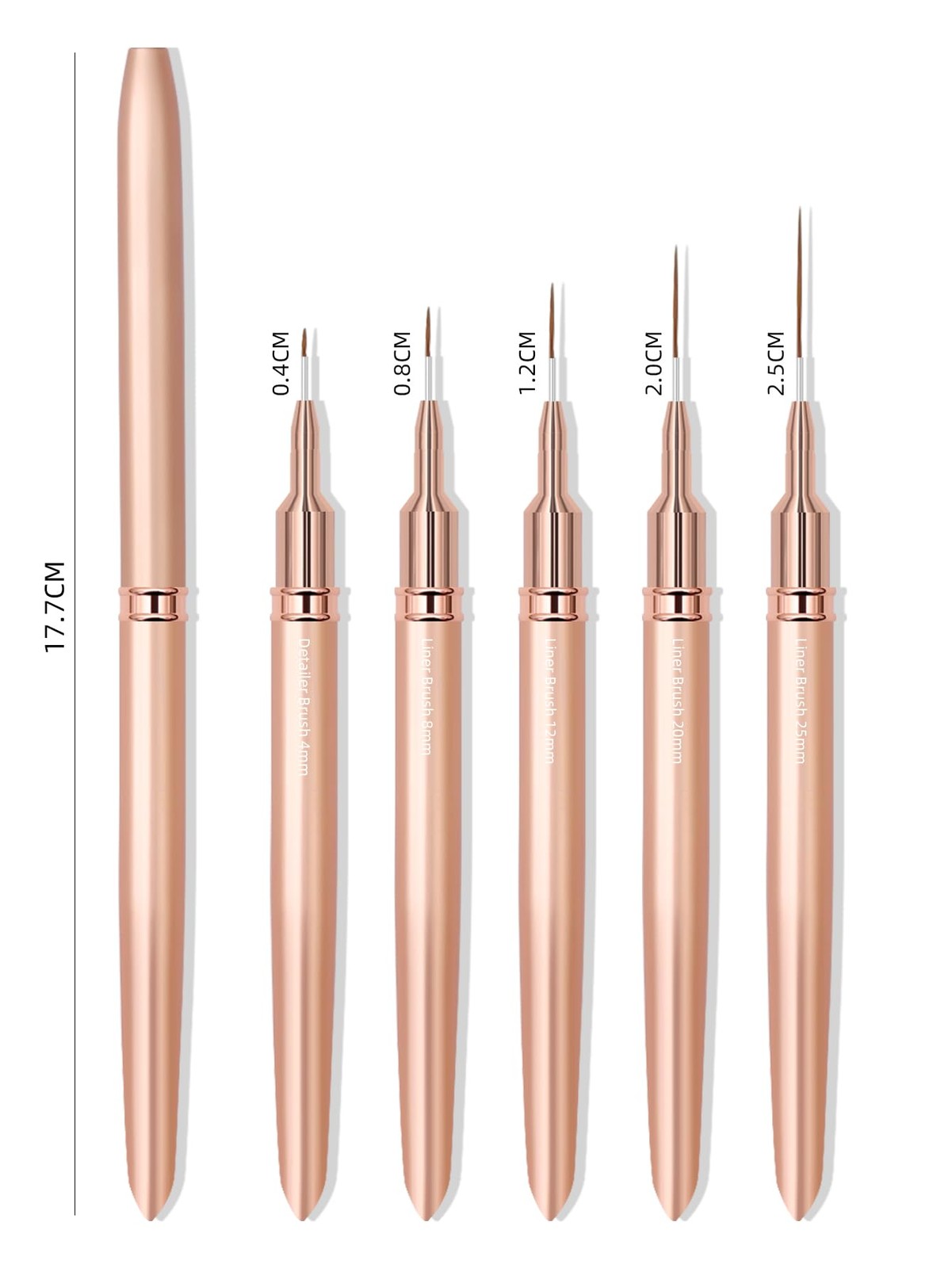 5 Pcs Nail Art Brushes Nail Art Liner Brushes Painting Art Drawing Tool