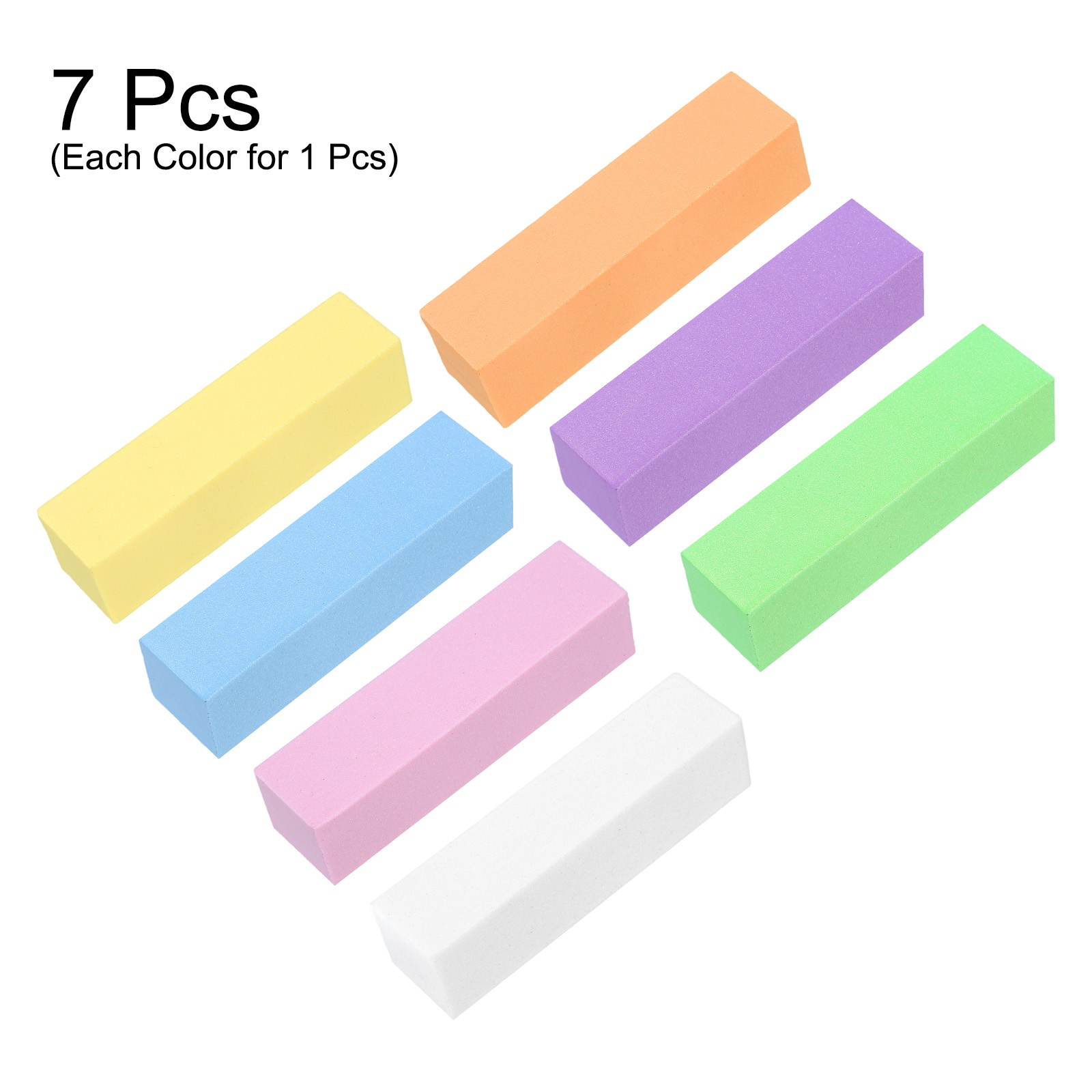 7pcs Nail Buffer Block 120 Grit Nail File for Nail Buffing, Mix Seven Colors