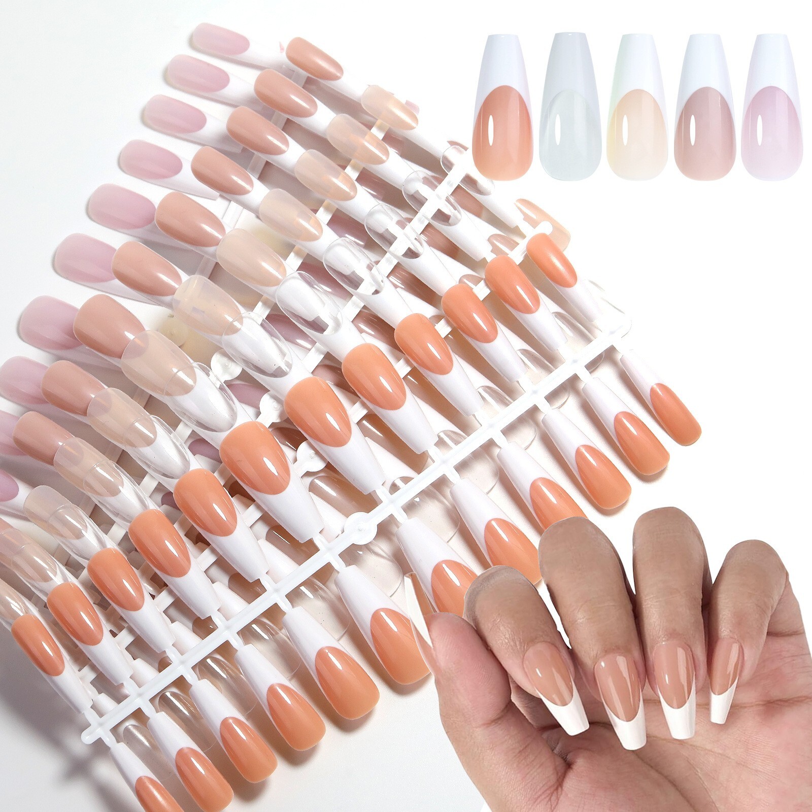 120pcs Soft Gel False Nail Tips French Shape Full Cover Press On Nails 12 Sizes