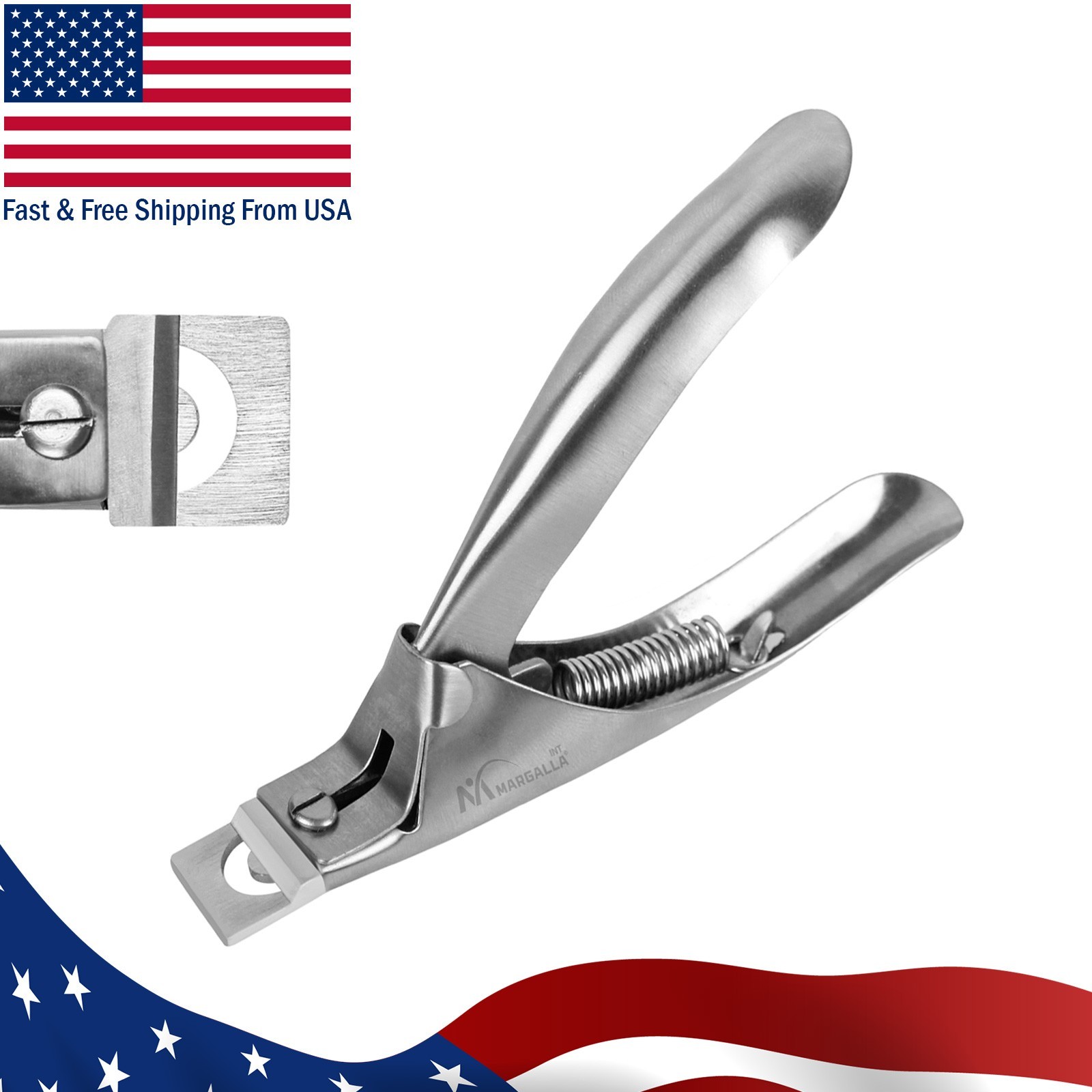 Acrylic Nail Clipper Scissor– U-Edge False Nail Cutter Manicure Tool for Tips