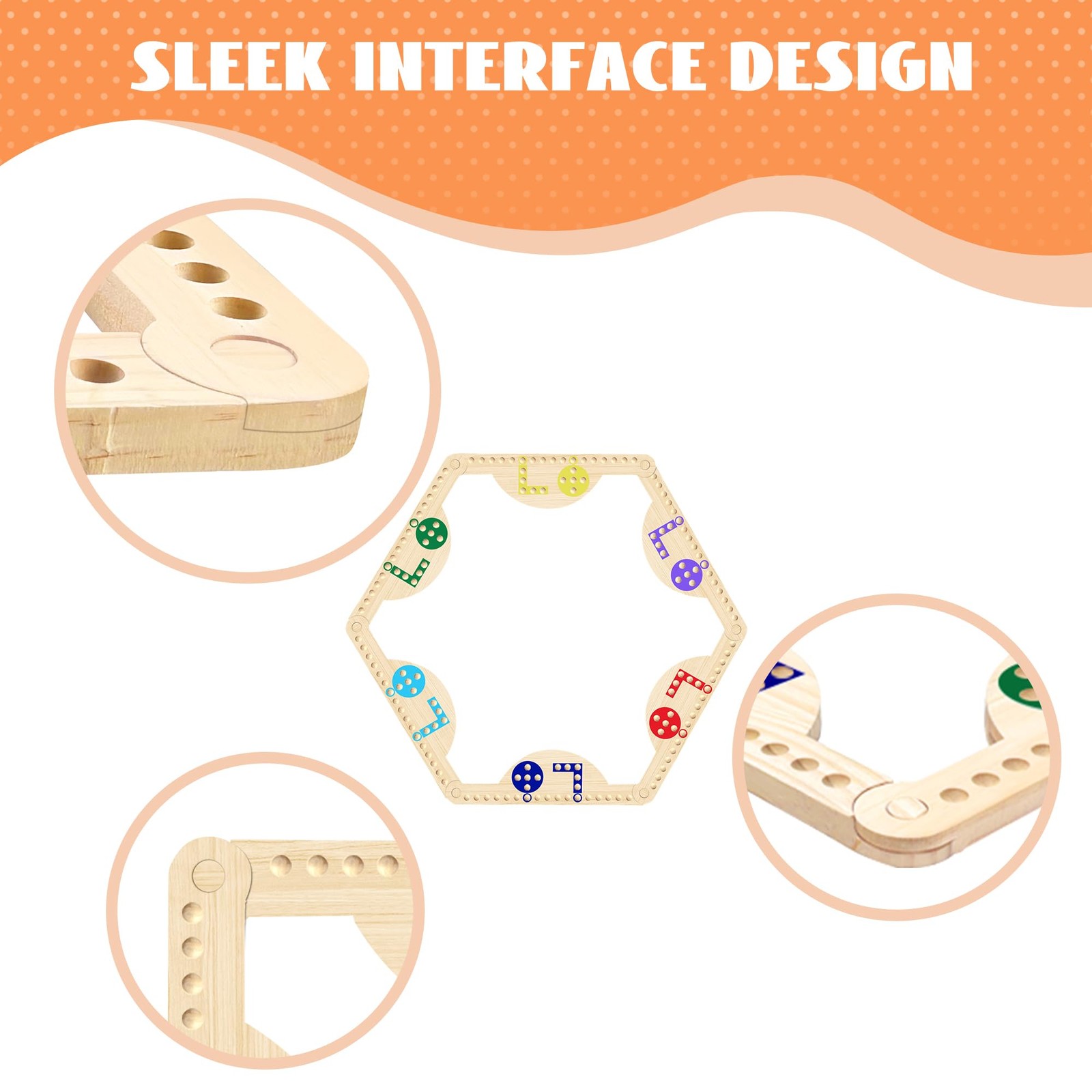 Solid Wood Marbles and Jokers Board Game: Versatile 14.17×4.7×0.6 inches