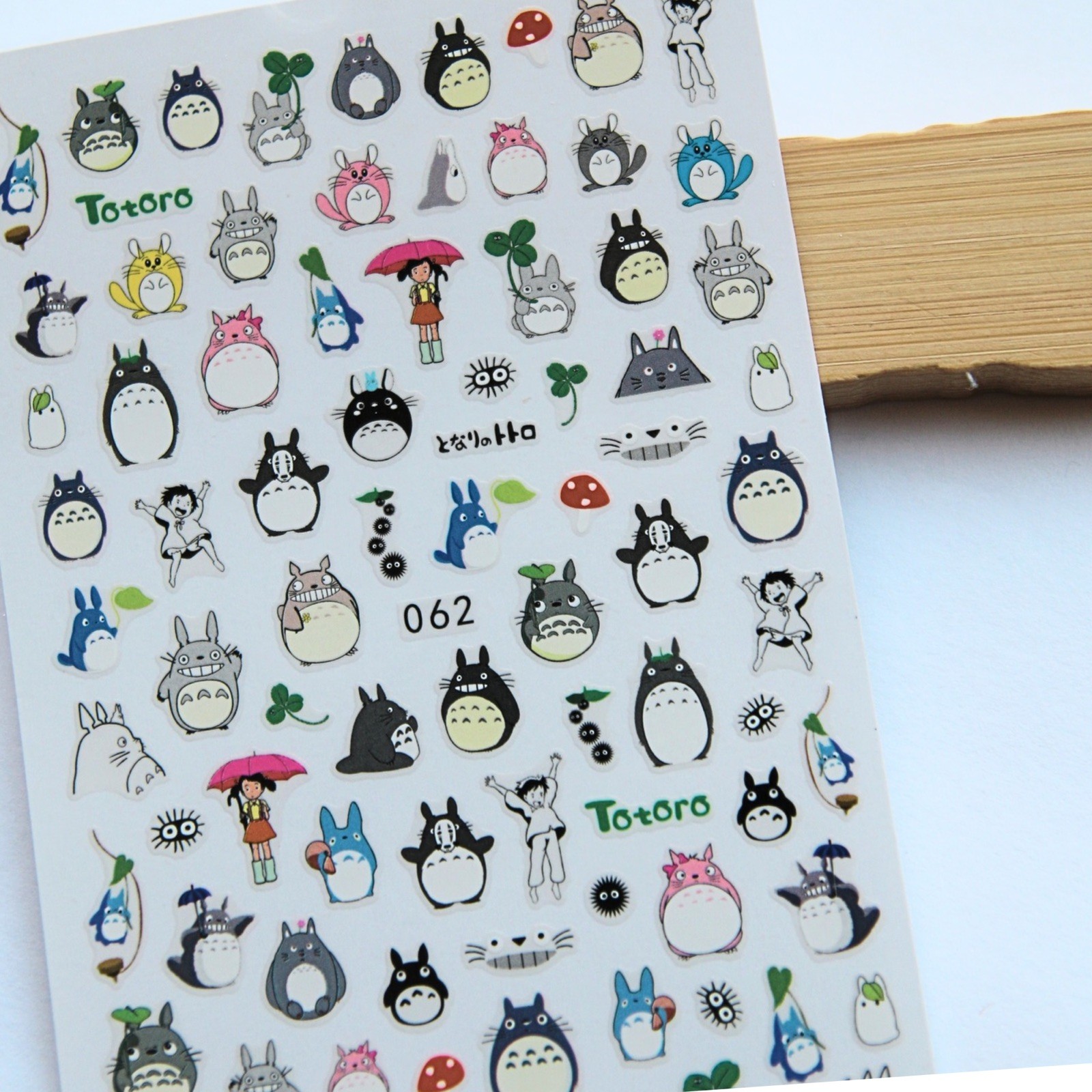 Totoro Ghibli Flat Nail Stickers Anime Nail Supplies Set of +40 Stickers