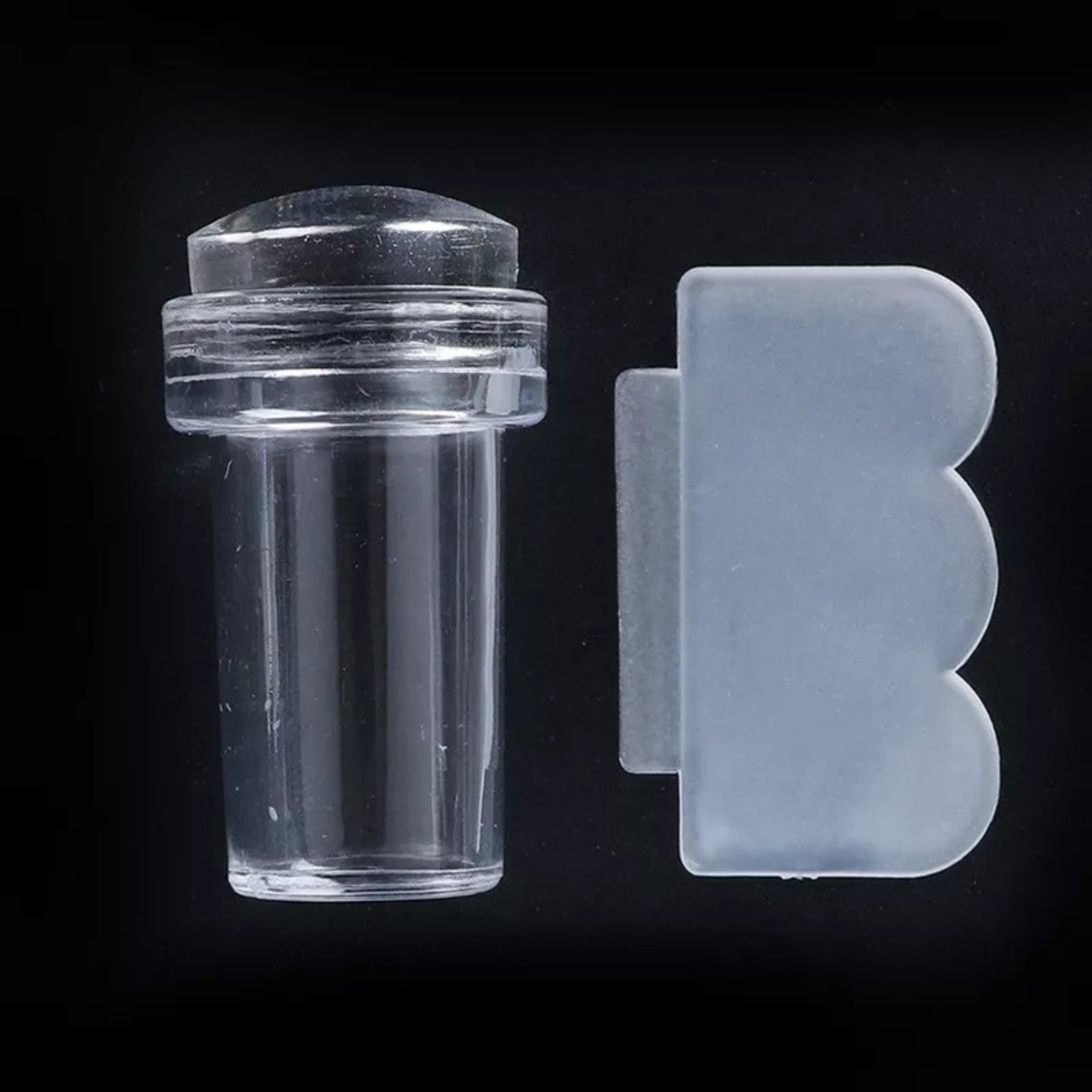 French Nail Art Stamper Silicone Jelly Tool with Scraper for DIY Manicure