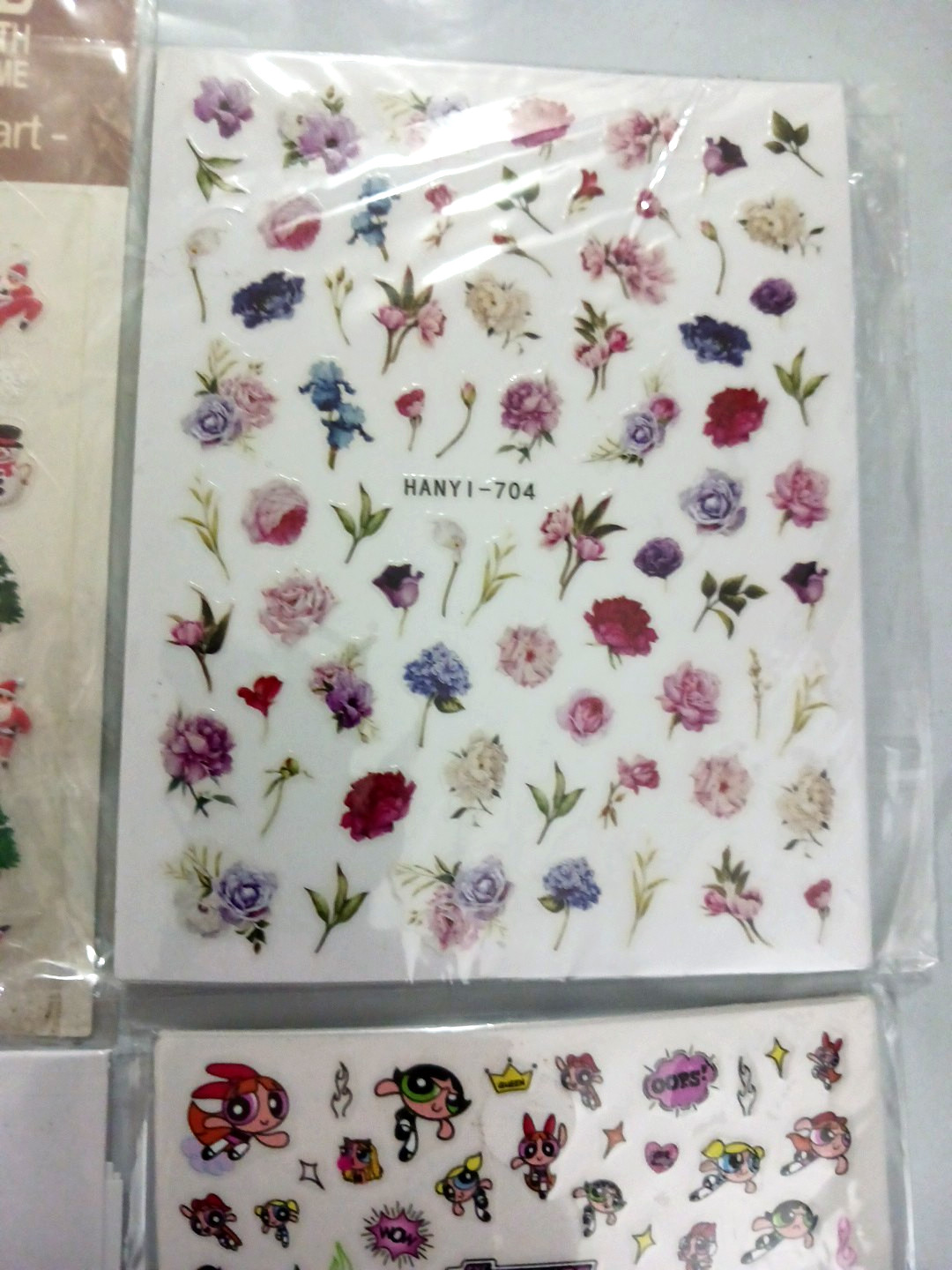 Nail Art Stickers. Large lot over 2000 decals. Mickey mouse, flowers, Christmas