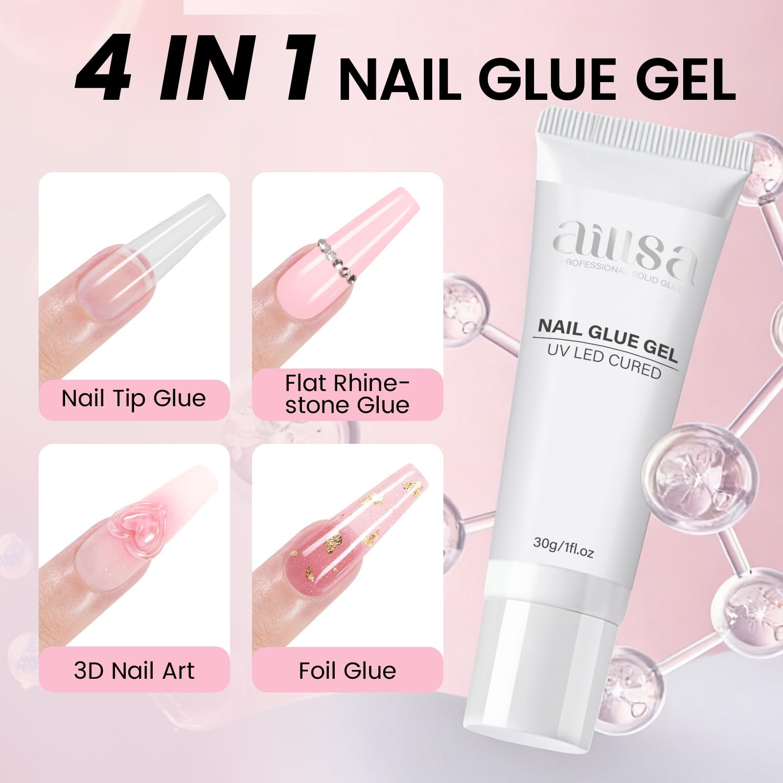 AILLSA Gel Nail Tips Kit Extra Short Square Nail Tips 120pcs