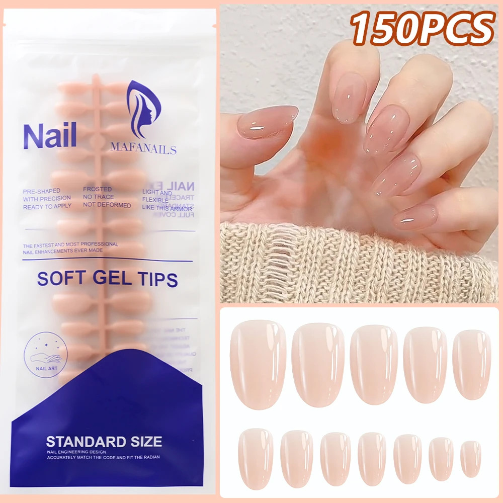 120Pcs Short Square Coffin French Fake Nails Glossy Pink Full Cover Press on