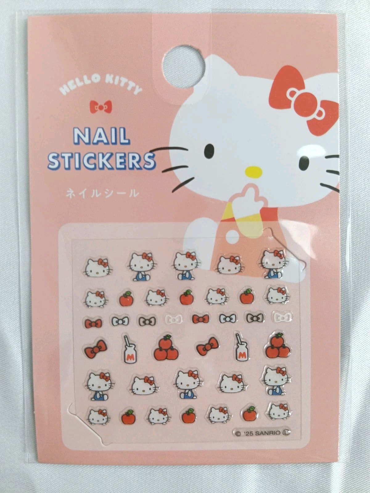 Sanrio Hello Kitty Nail Stickers Apple Ribbon Kawaii Japan