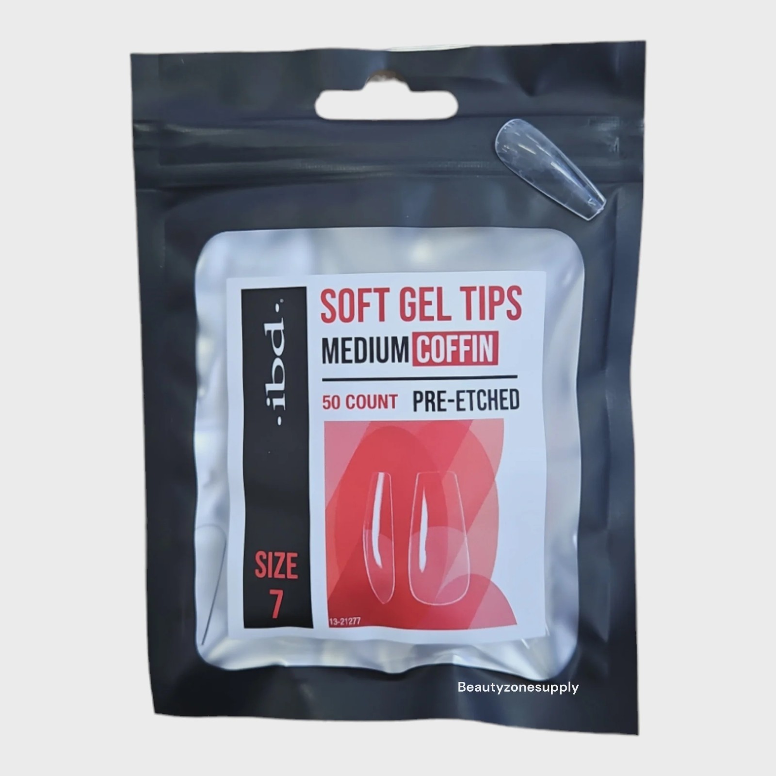ibd Soft Gel Tips Refill Medium Coffin #7 (50ct) (3 Pack)
