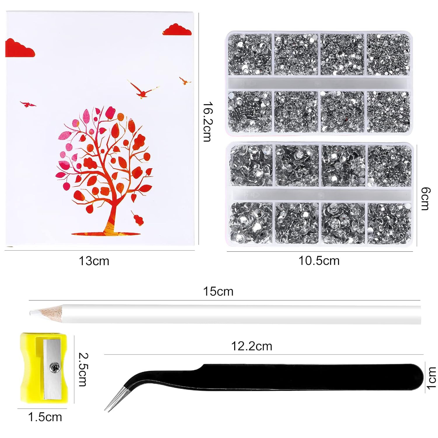 10400 PCS White Rhinestones, Jelly Resin Crystals for Nails & Crafts with 15 Cm