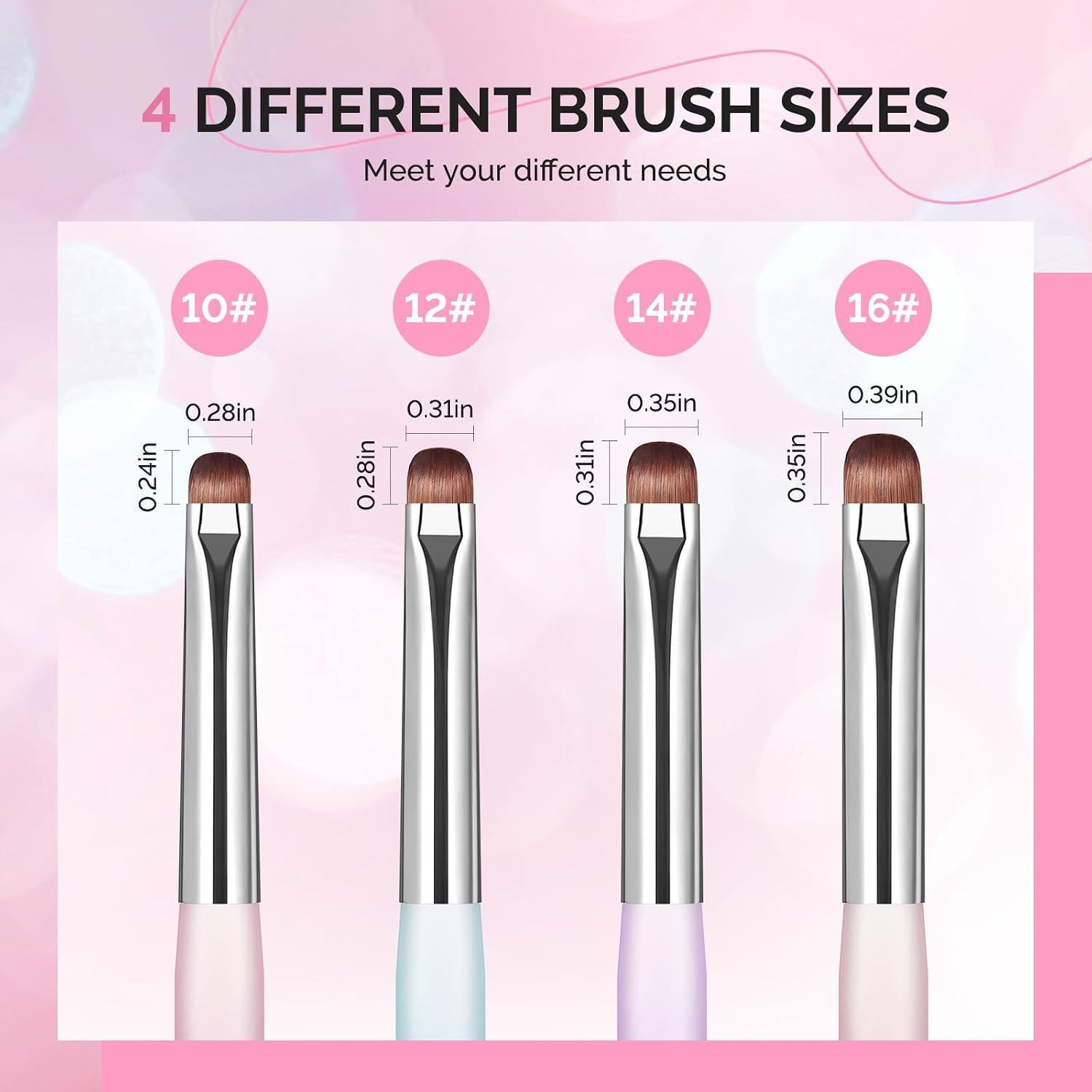 Melodysusie 4Pcs Dual-Ended French Nail Brush and Dotting Pen Set, Size #10#12#1
