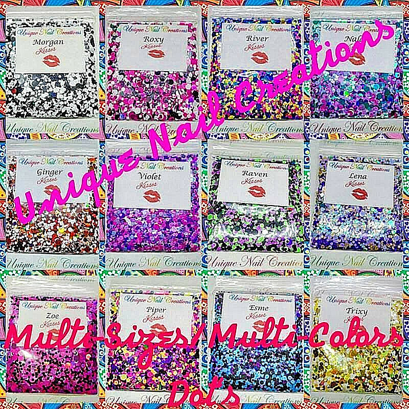 1,2,&3MM Mixed DOTS GLITTERMIX~You Choose~ Nail•Acrylic•Gel•Body Art•Face