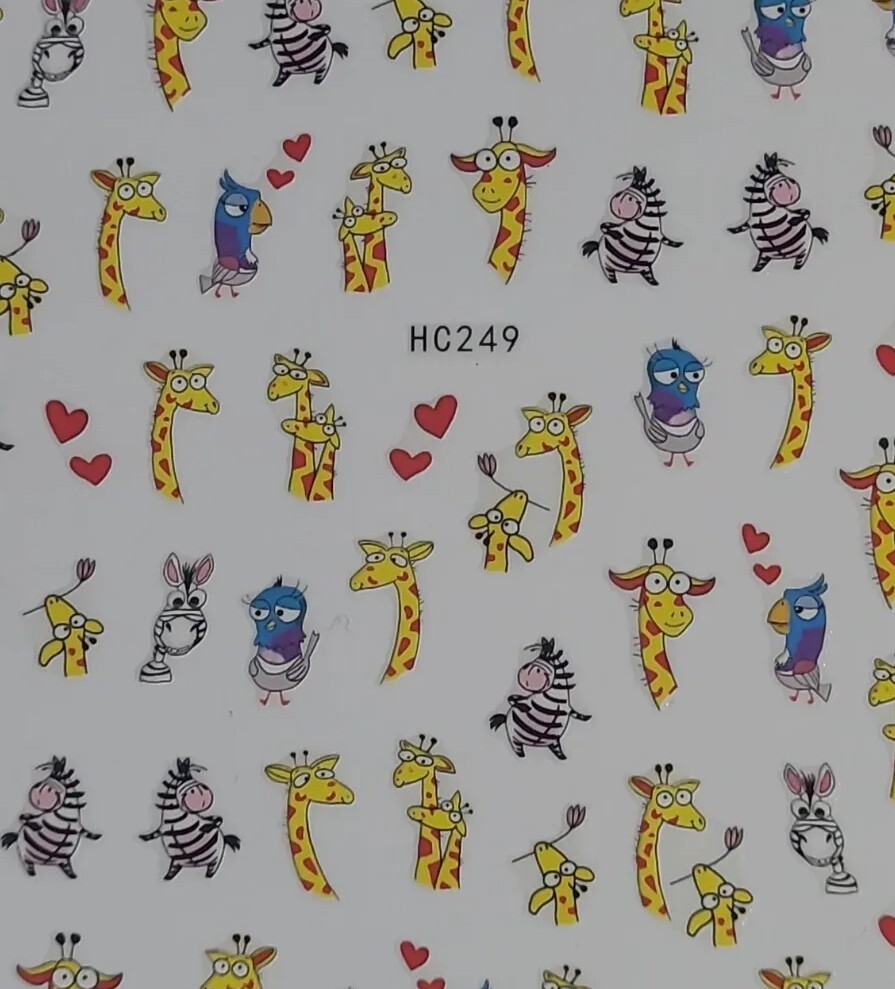 Giraffes and Zebras Nail Sticker Decals