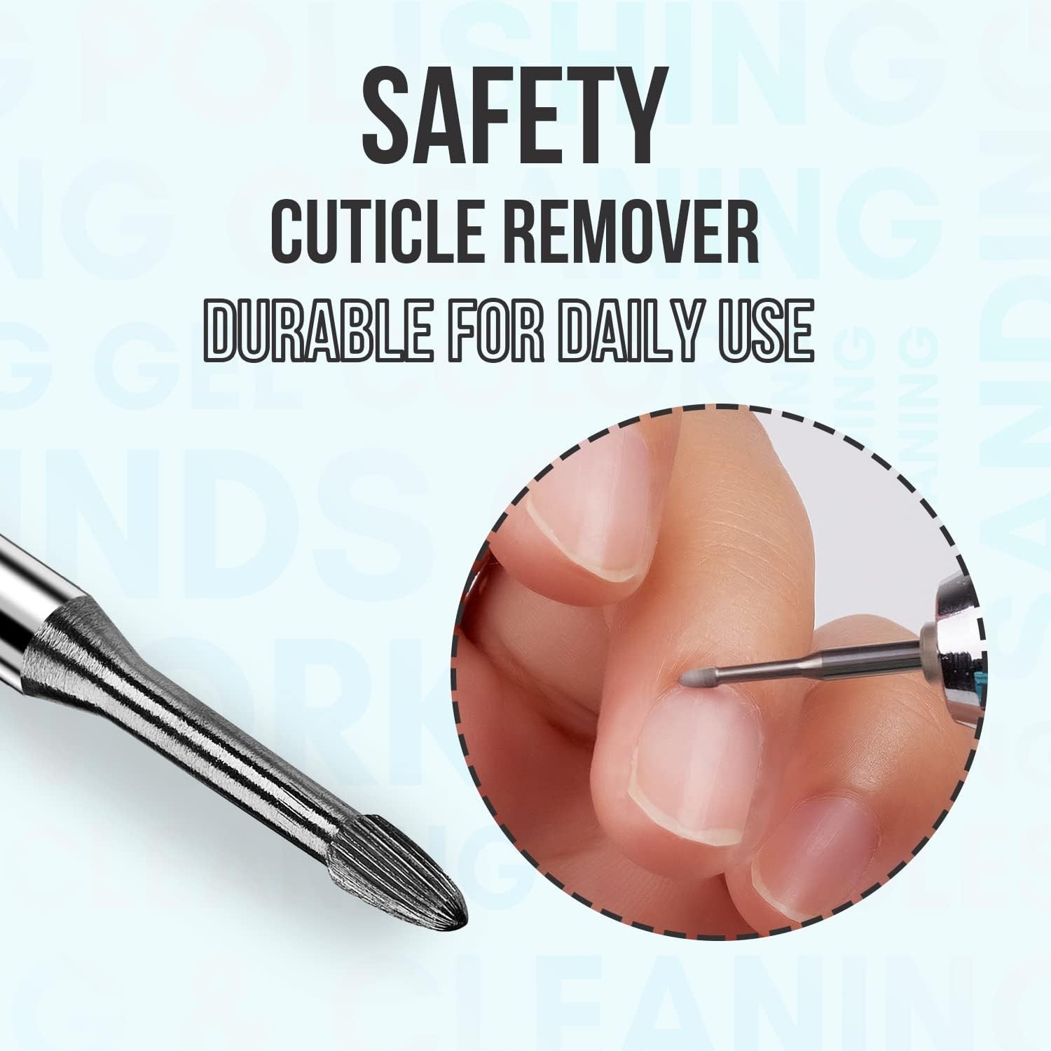 Nail Drill Bits:3/ Safety Tungsten Carbide Cuticle Remover Drill