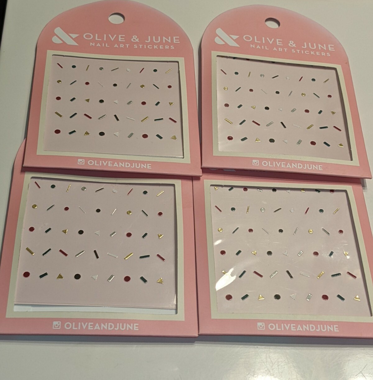 Olive & and June Nail Art Stickers Sprinkles Decals. 4 Pack NEW