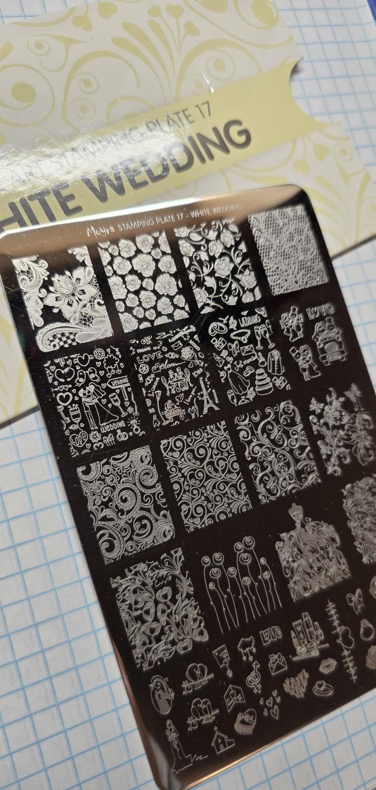 Moyra Stamping Plate Nail Art Accessories plate 17 Wedding Floral Anniversary